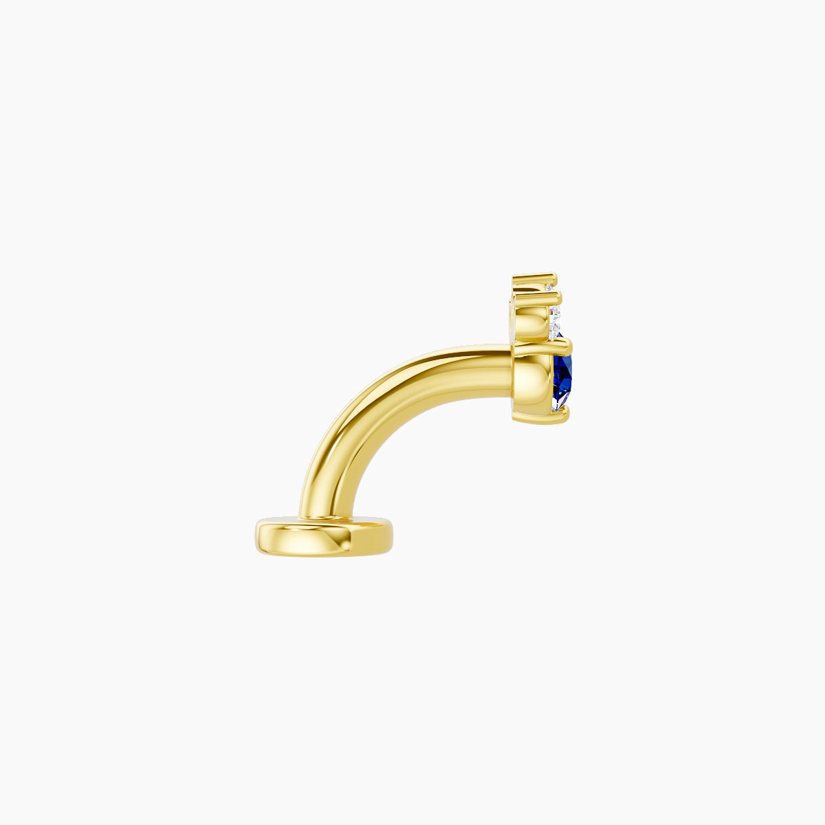 Sedna | 18k Yellow Gold 6 mm 4.5 mm Sapphire & Diamond Floating Navel Piercing