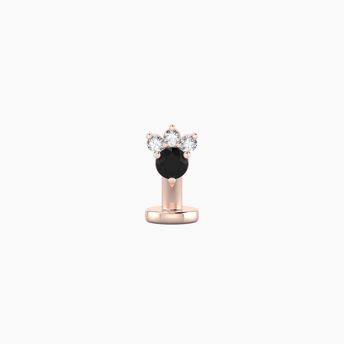 Sedna | 18k Rose Gold 6 mm 4.5 mm Black Diamond & Diamond Floating Navel Piercing
