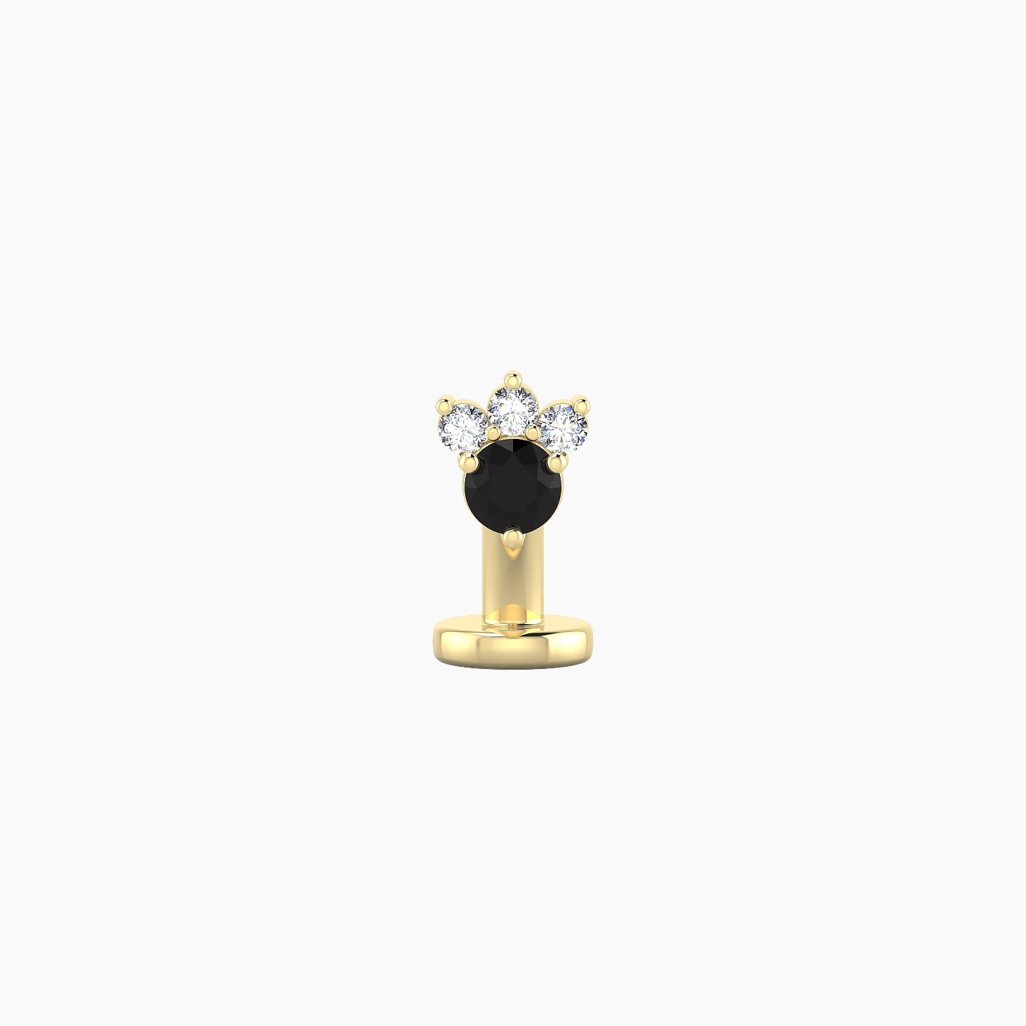 Sedna | 18k Yellow Gold 6 mm 4.5 mm Black Diamond & Diamond Floating Navel Piercing