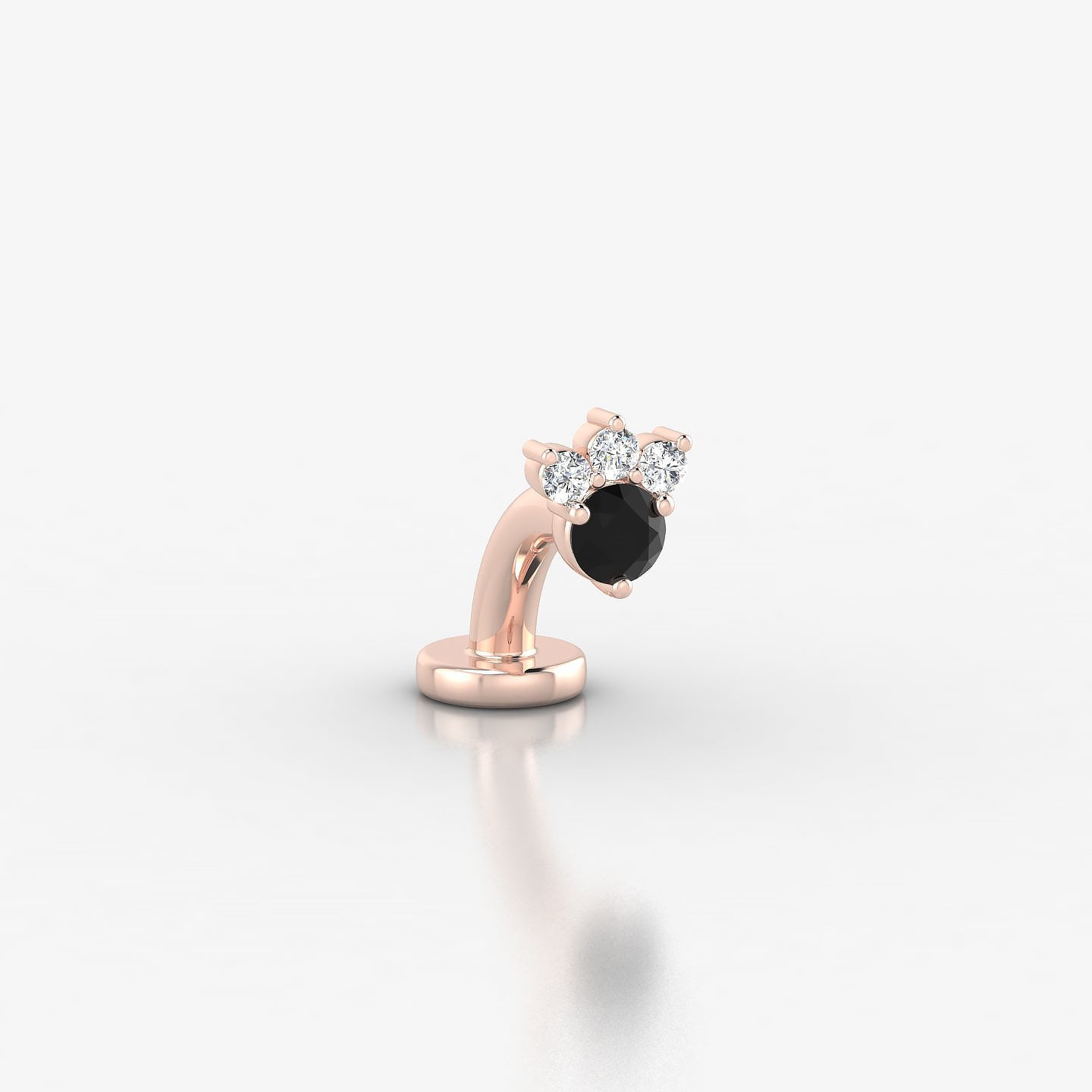 Sedna | 18k Rose Gold 6 mm 4.5 mm Black Diamond & Diamond Floating Navel Piercing