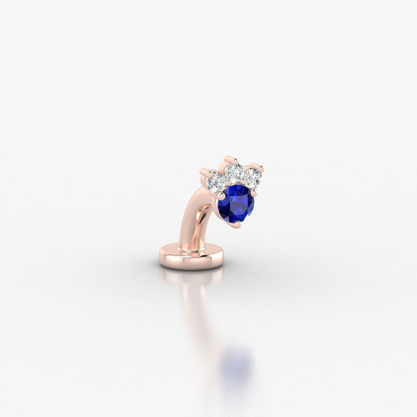 Sedna | 18k Rose Gold 6 mm 4.5 mm Sapphire & Diamond Floating Navel Piercing