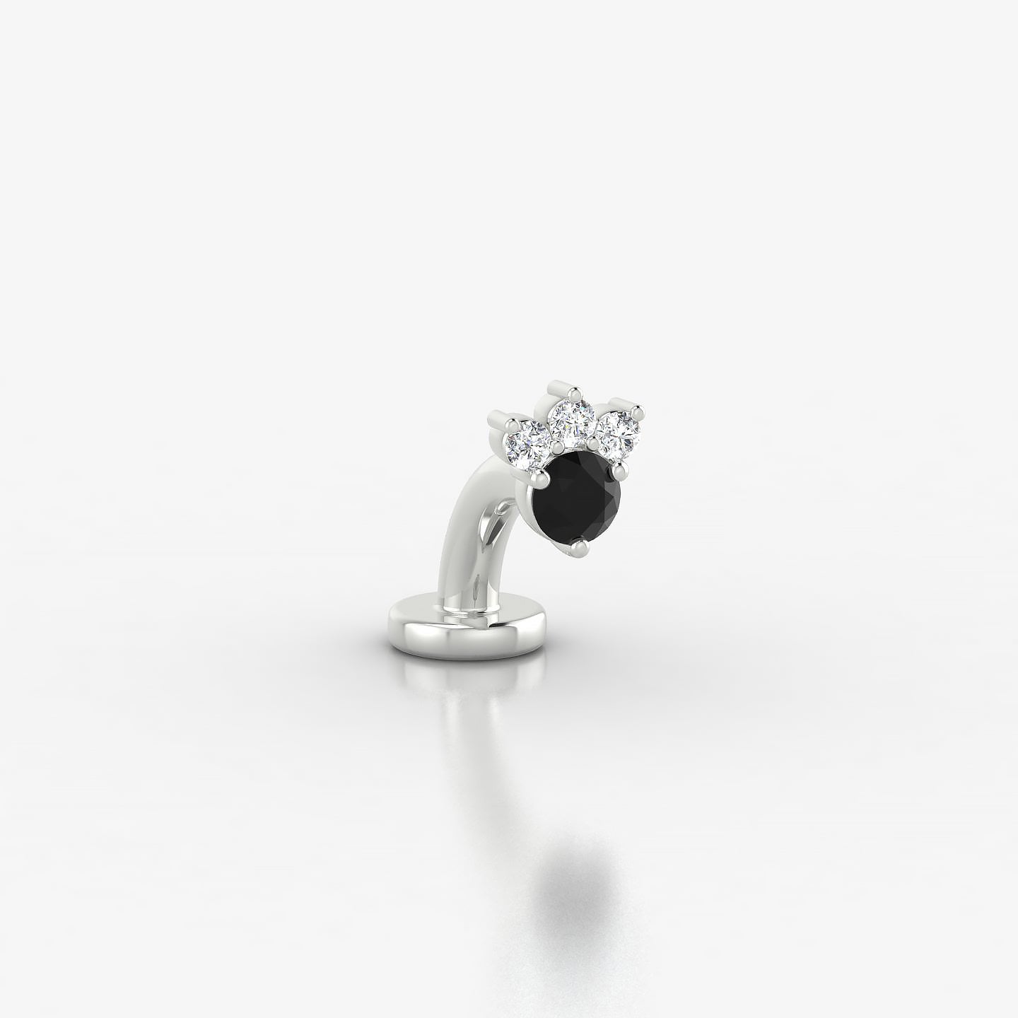 Sedna | 18k White Gold 6 mm 4.5 mm Black Diamond & Diamond Floating Navel Piercing