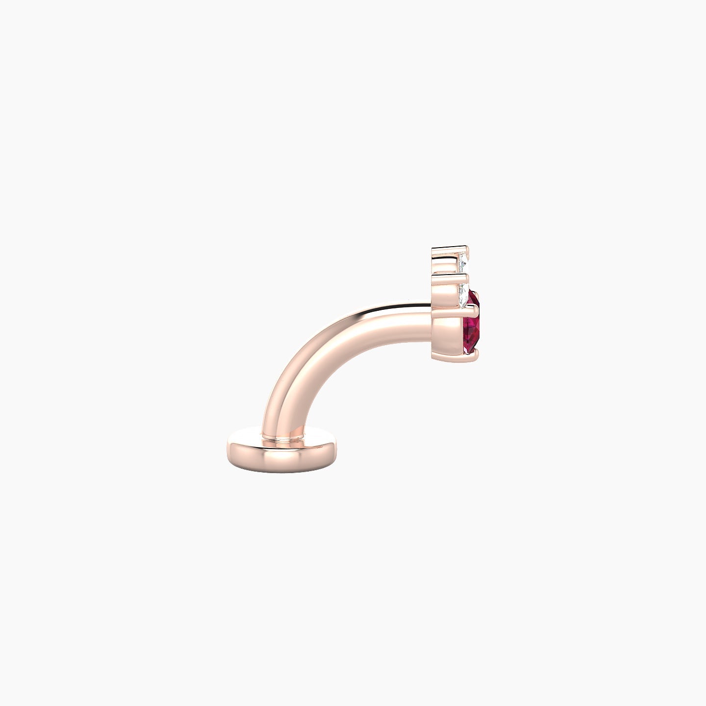 Sedna | 18k Rose Gold 6 mm 4.5 mm Ruby & Diamond Floating Navel Piercing