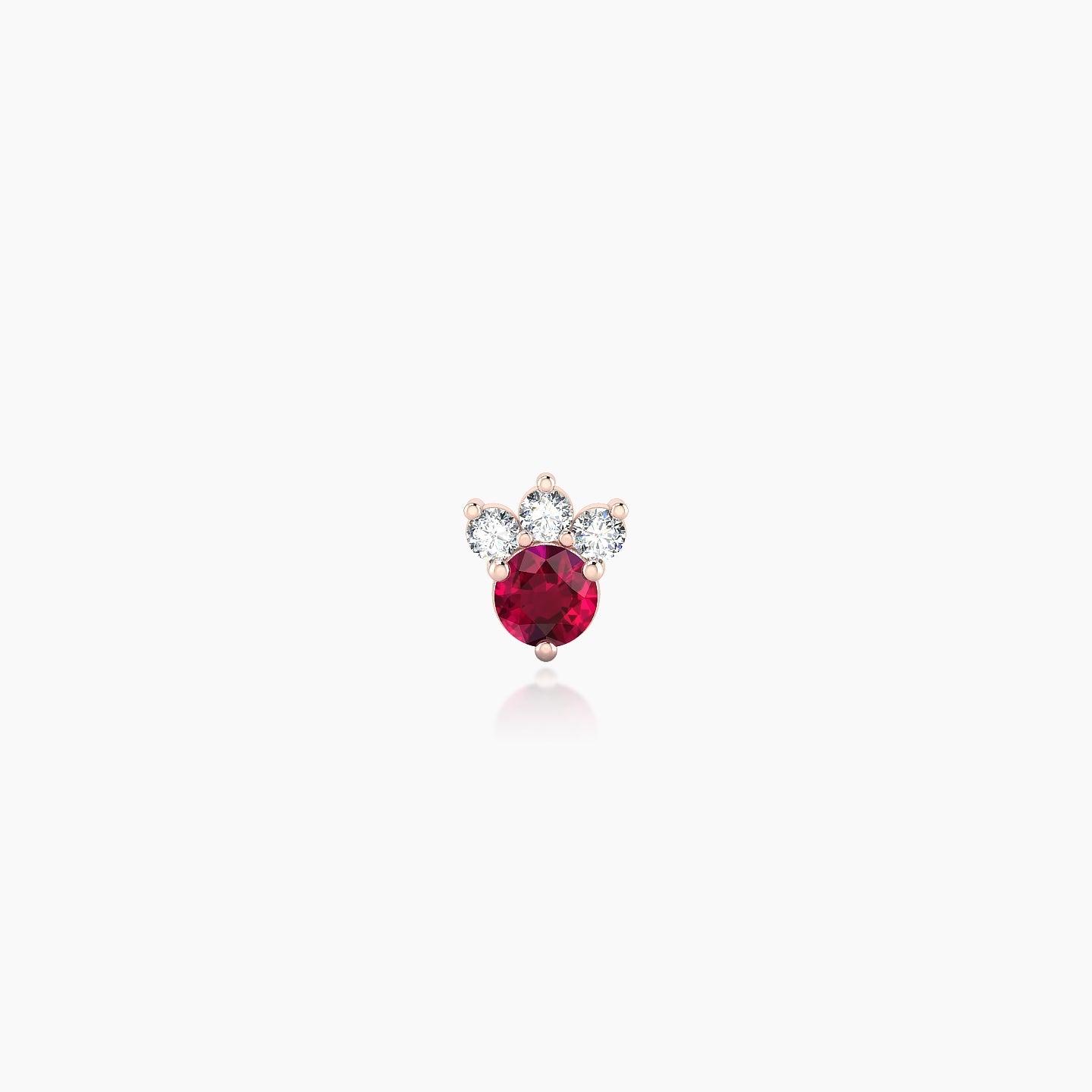 Sedna | 18k Rose Gold 6.5 mm 4.5 mm Ruby & Diamond Nose Piercing