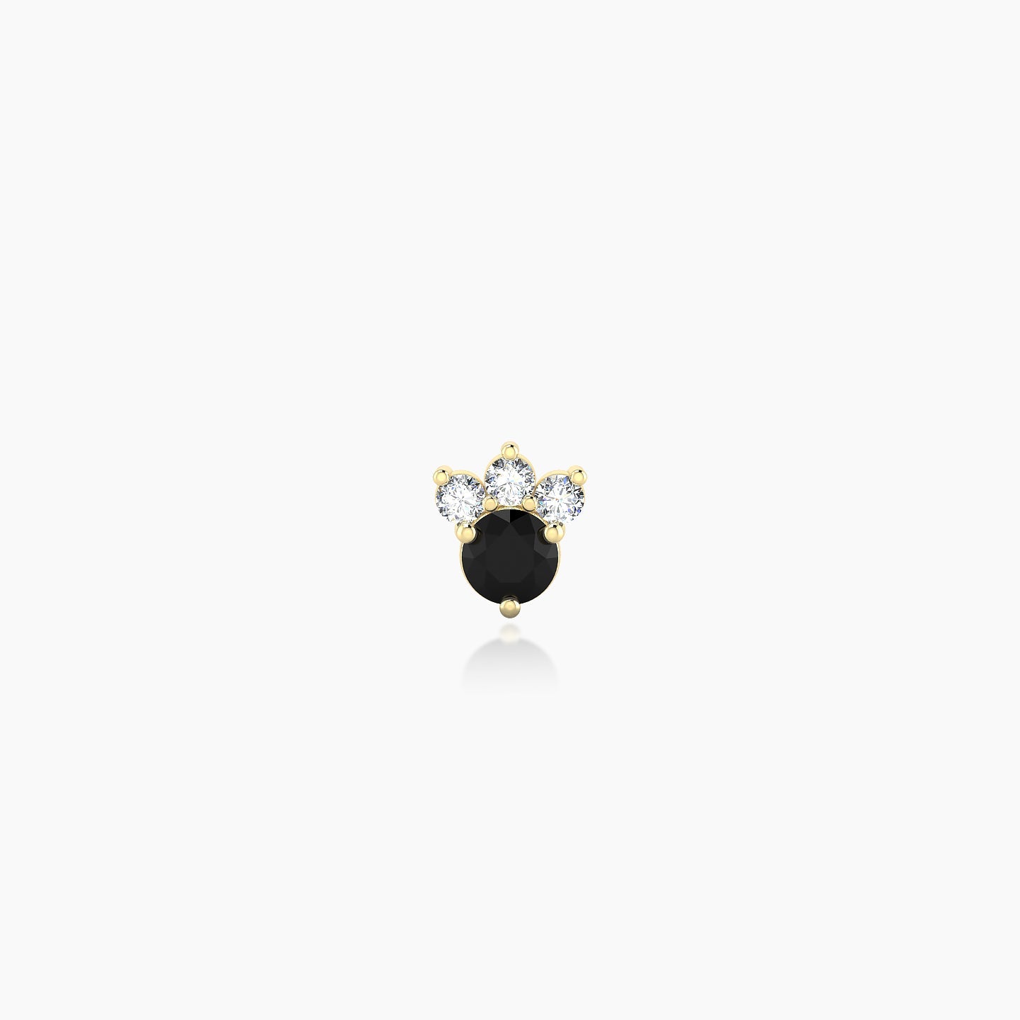 Sedna | 18k Yellow Gold 6.5 mm 4.5 mm Black Diamond & Diamond Nose Piercing
