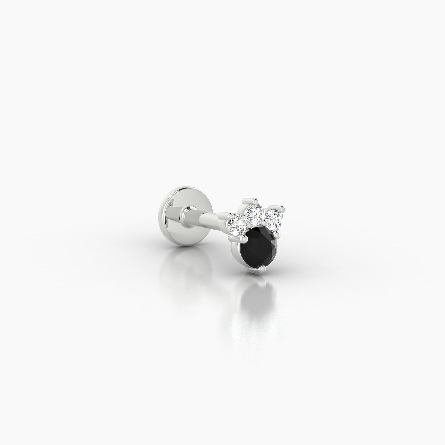 Sedna | 18k White Gold 6.5 mm 4.5 mm Black Diamond & Diamond Nose Piercing