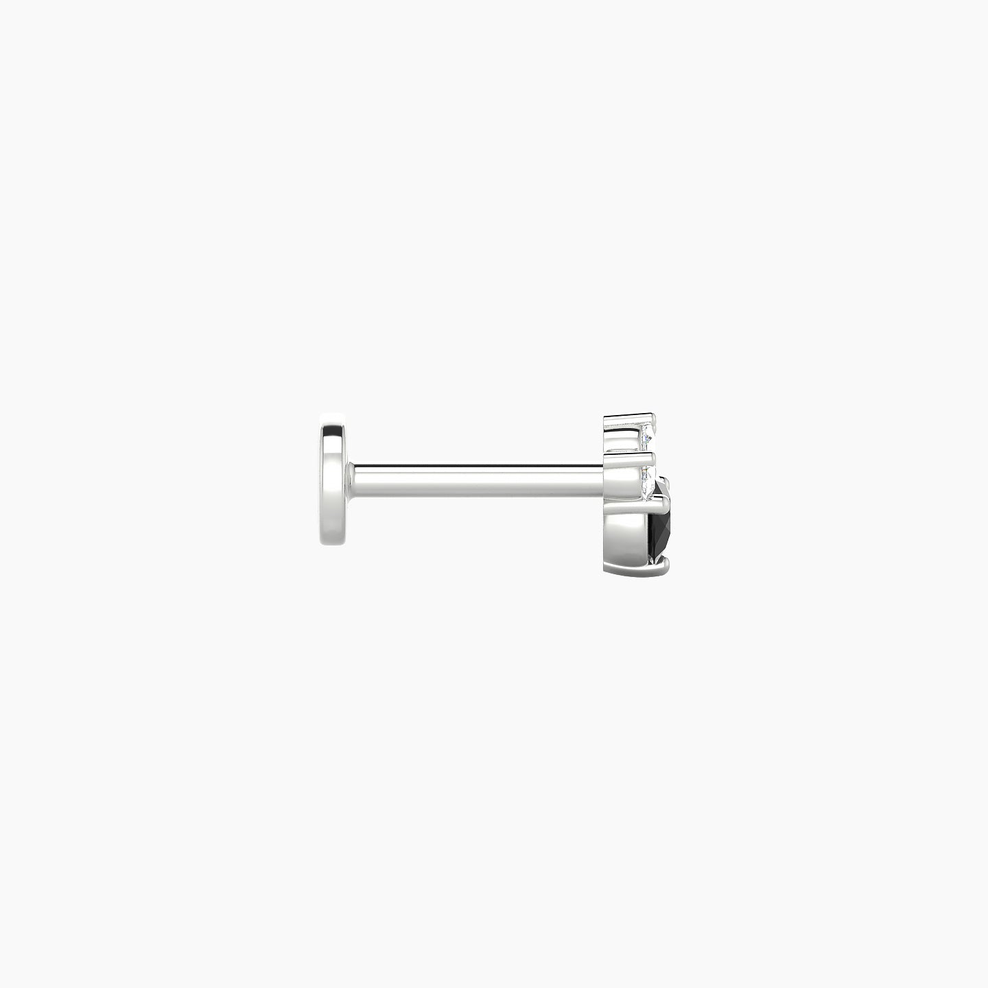 Sedna | 18k White Gold 6.5 mm 4.5 mm Black Diamond & Diamond Nose Piercing