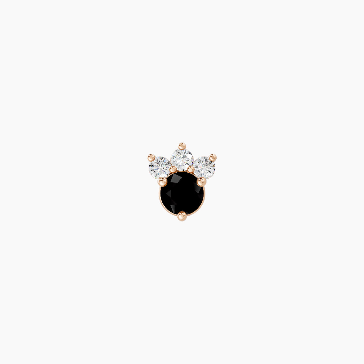 Sedna | 18k Rose Gold 6.5 mm 4.5 mm Black Diamond & Diamond Piercing
