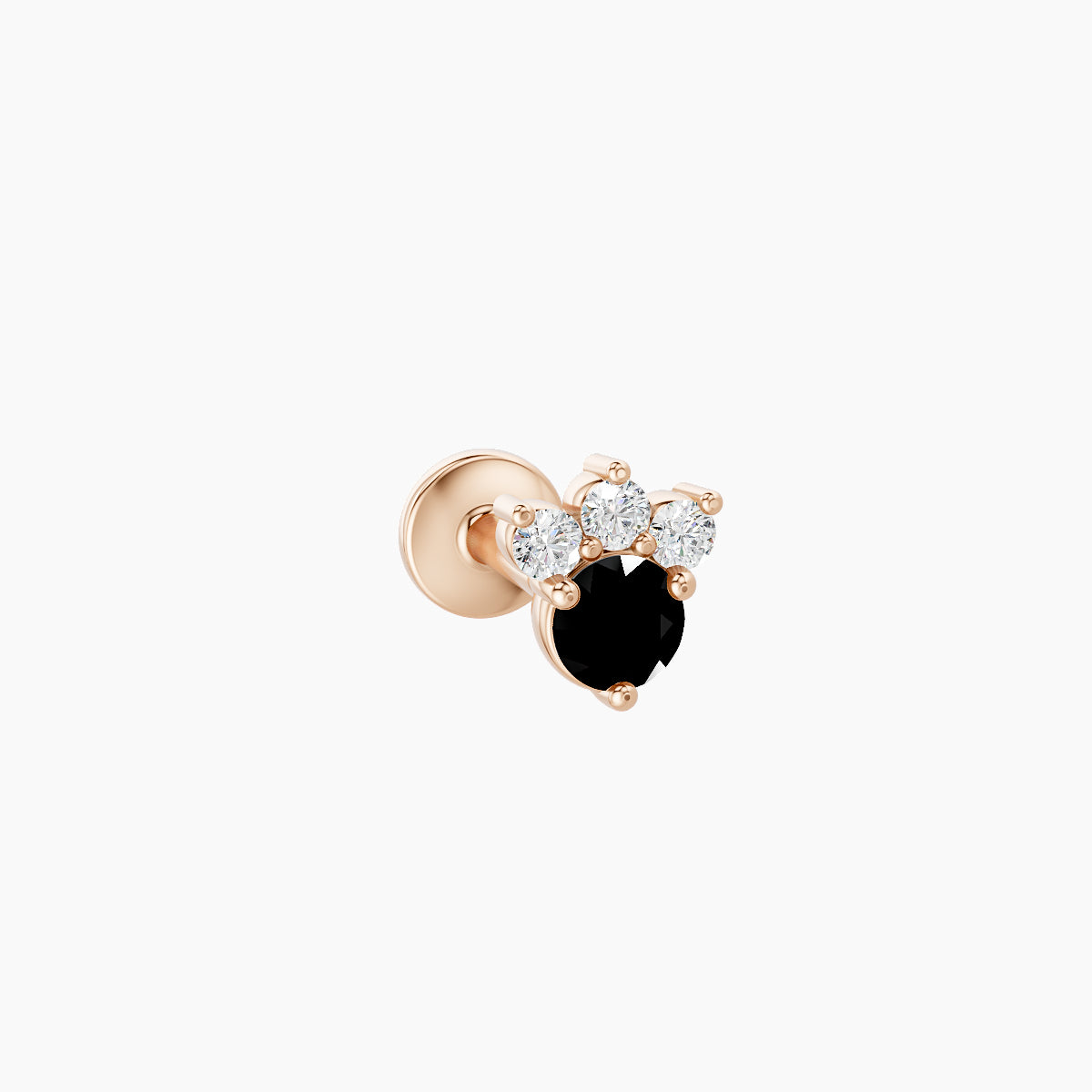 Sedna | 18k Rose Gold 6.5 mm 4.5 mm Black Diamond & Diamond Piercing