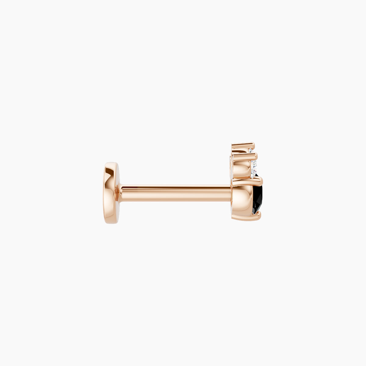 Sedna | 18k Rose Gold 6.5 mm 4.5 mm Black Diamond & Diamond Piercing
