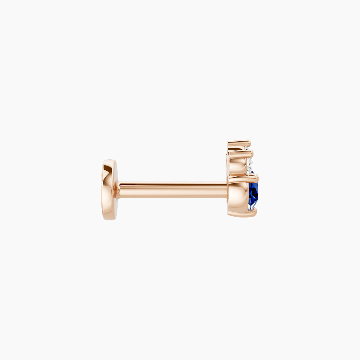 Sedna | 18k Rose Gold 6.5 mm 4.5 mm Sapphire & Diamond Piercing