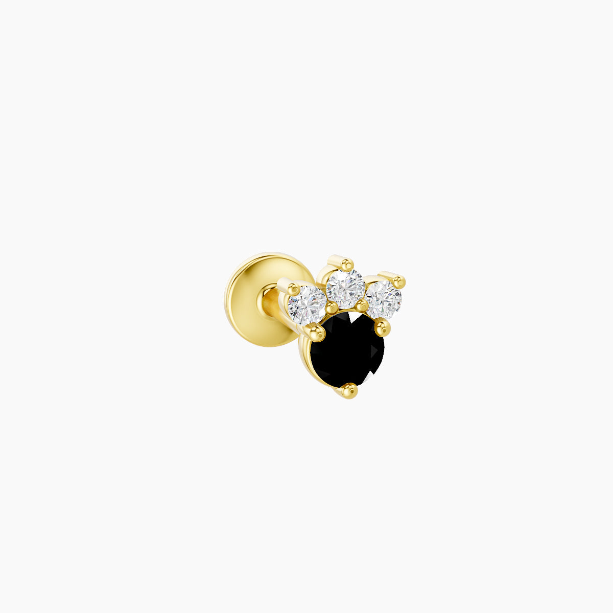Sedna | 18k Yellow Gold 6.5 mm 4.5 mm Black Diamond & Diamond Piercing
