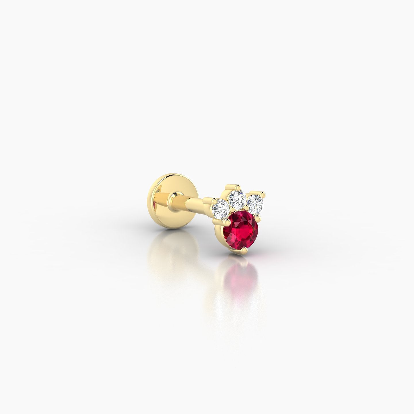 Sedna | 18k Yellow Gold 6.5 mm 4.5 mm Ruby & Diamond Piercing