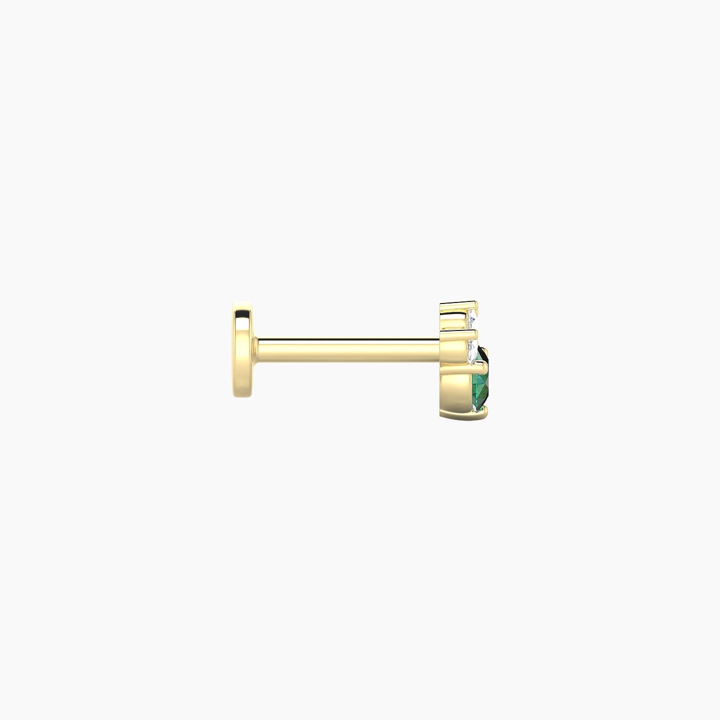 Sedna | 18k Yellow Gold 6.5 mm 4.5 mm Emerald & Diamond Piercing