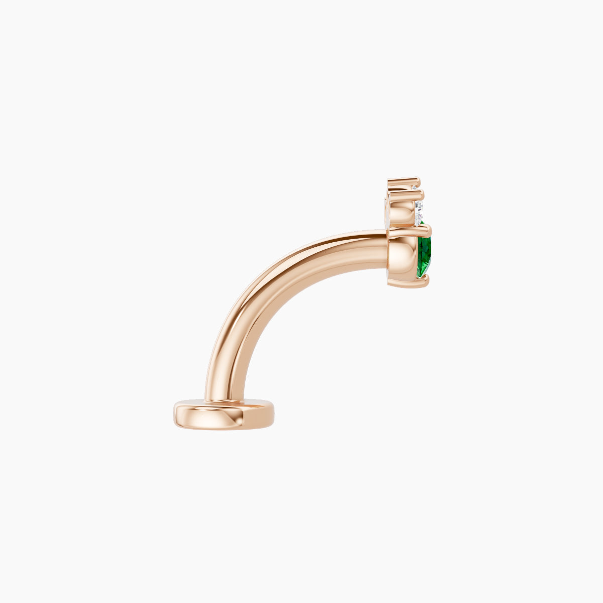 Sedna | 18k Rose Gold 8 mm 4.5 mm Emerald & Diamond Floating Navel Piercing