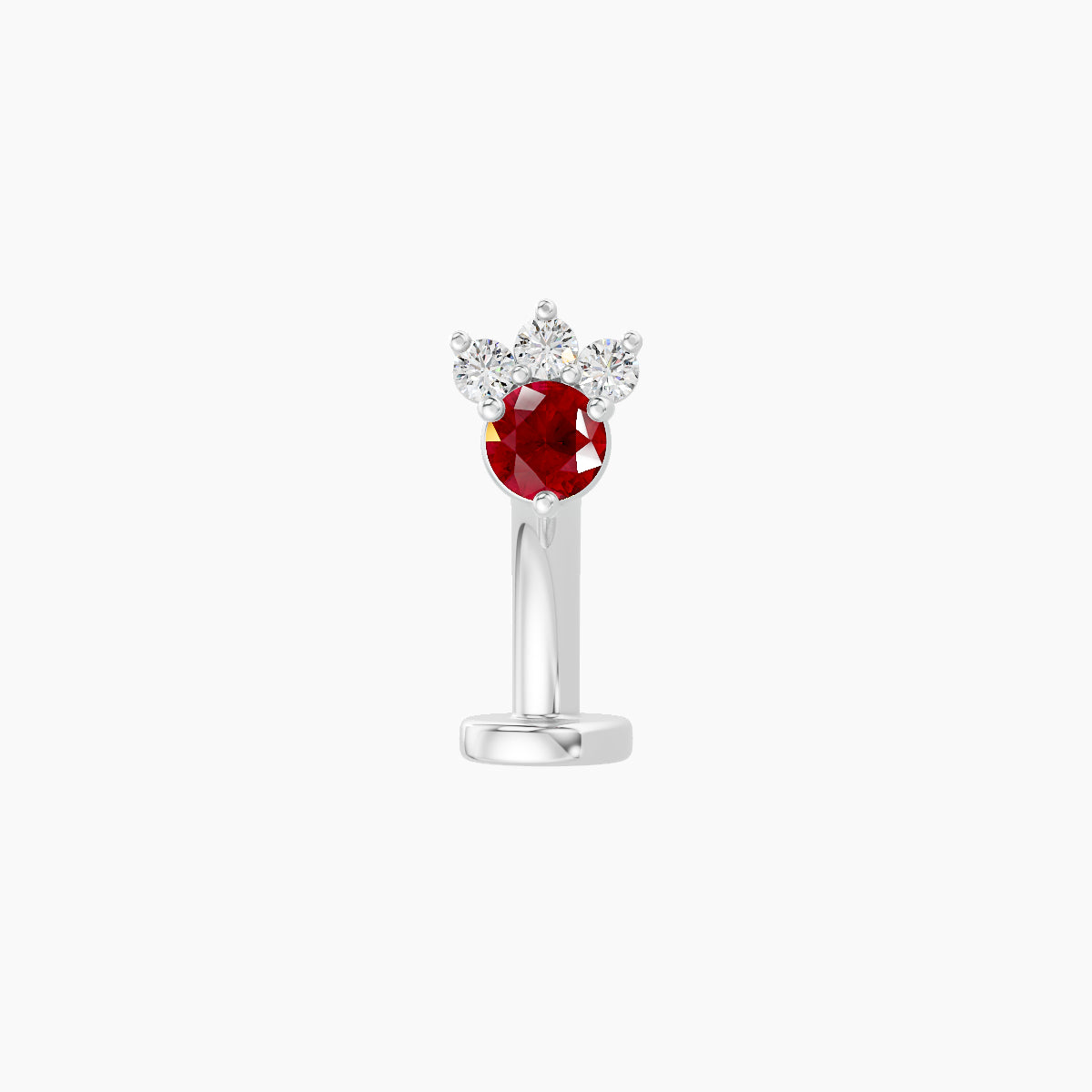 Sedna | 18k White Gold 8 mm 4.5 mm Ruby & Diamond Floating Navel Piercing
