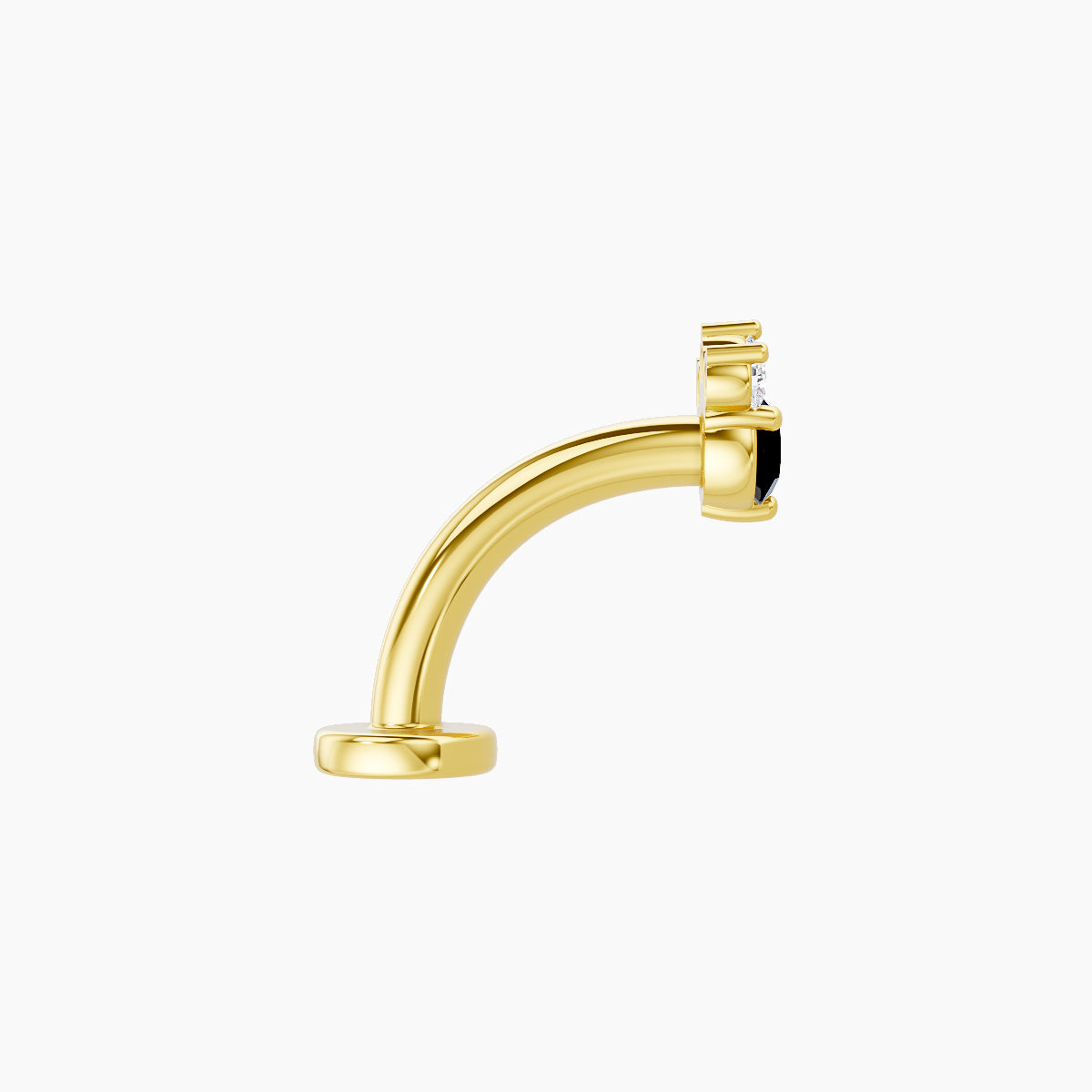 Sedna | 18k Yellow Gold 8 mm 4.5 mm Black Diamond & Diamond Floating Navel Piercing