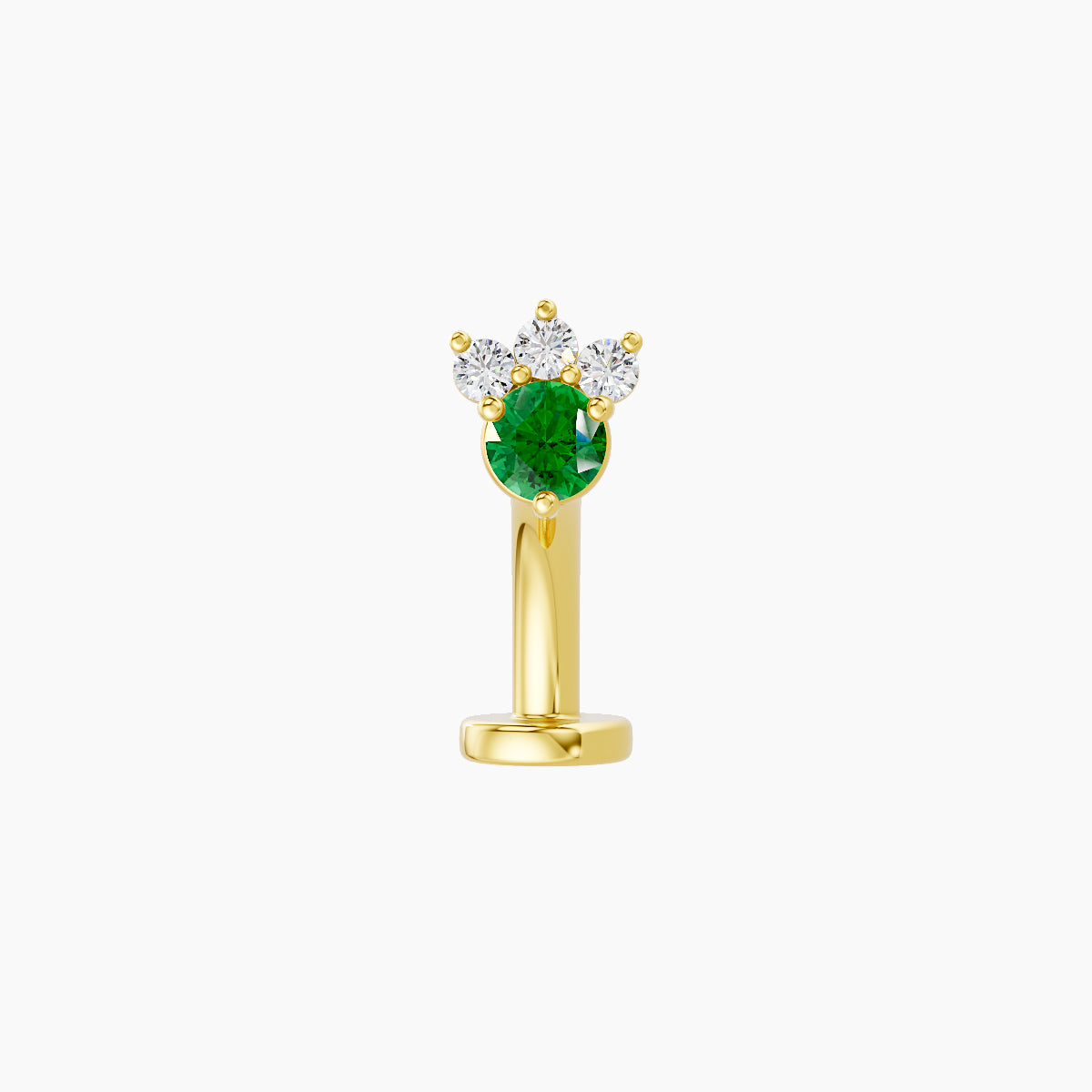 Sedna | 18k Yellow Gold 8 mm 4.5 mm Emerald & Diamond Floating Navel Piercing