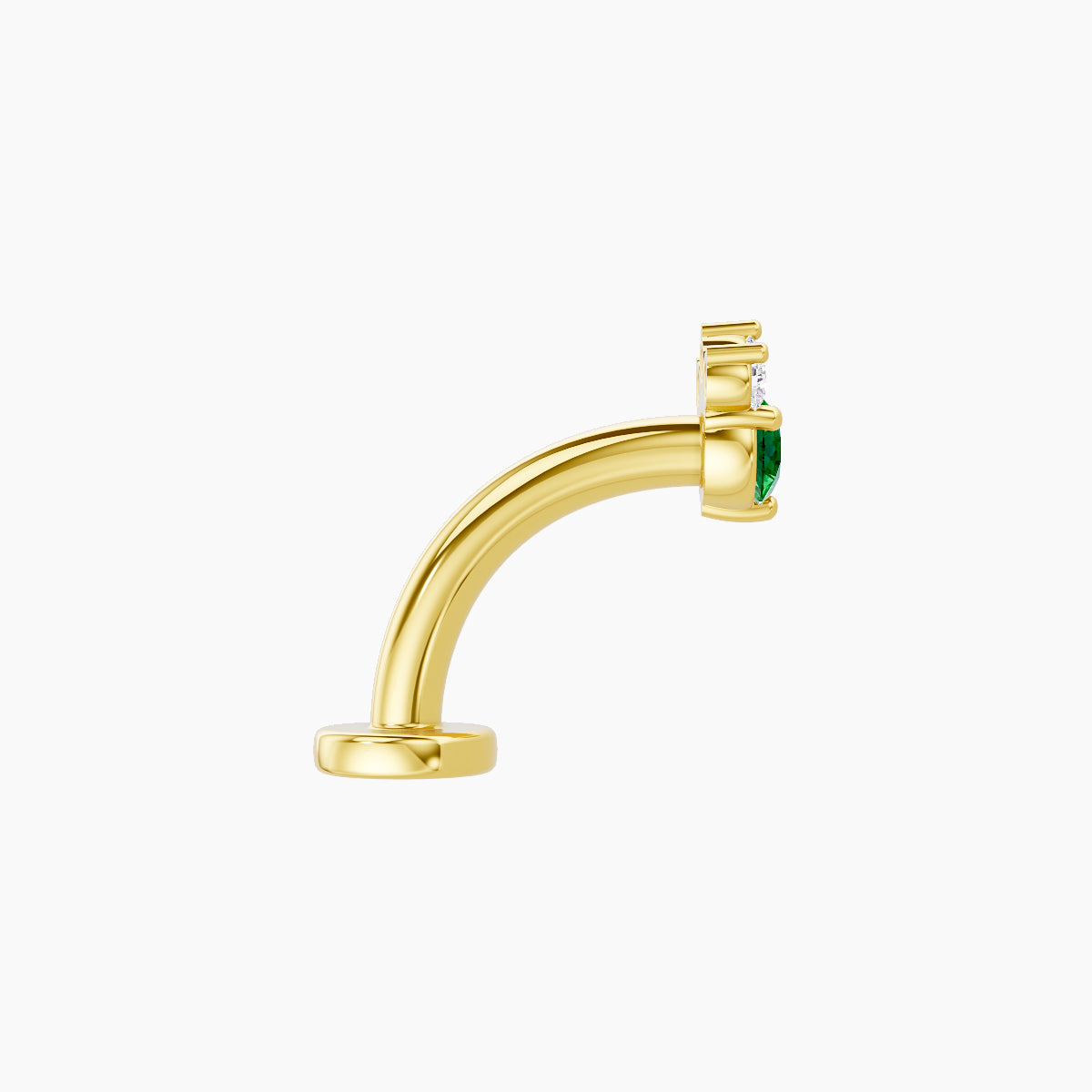 Sedna | 18k Yellow Gold 8 mm 4.5 mm Emerald & Diamond Floating Navel Piercing