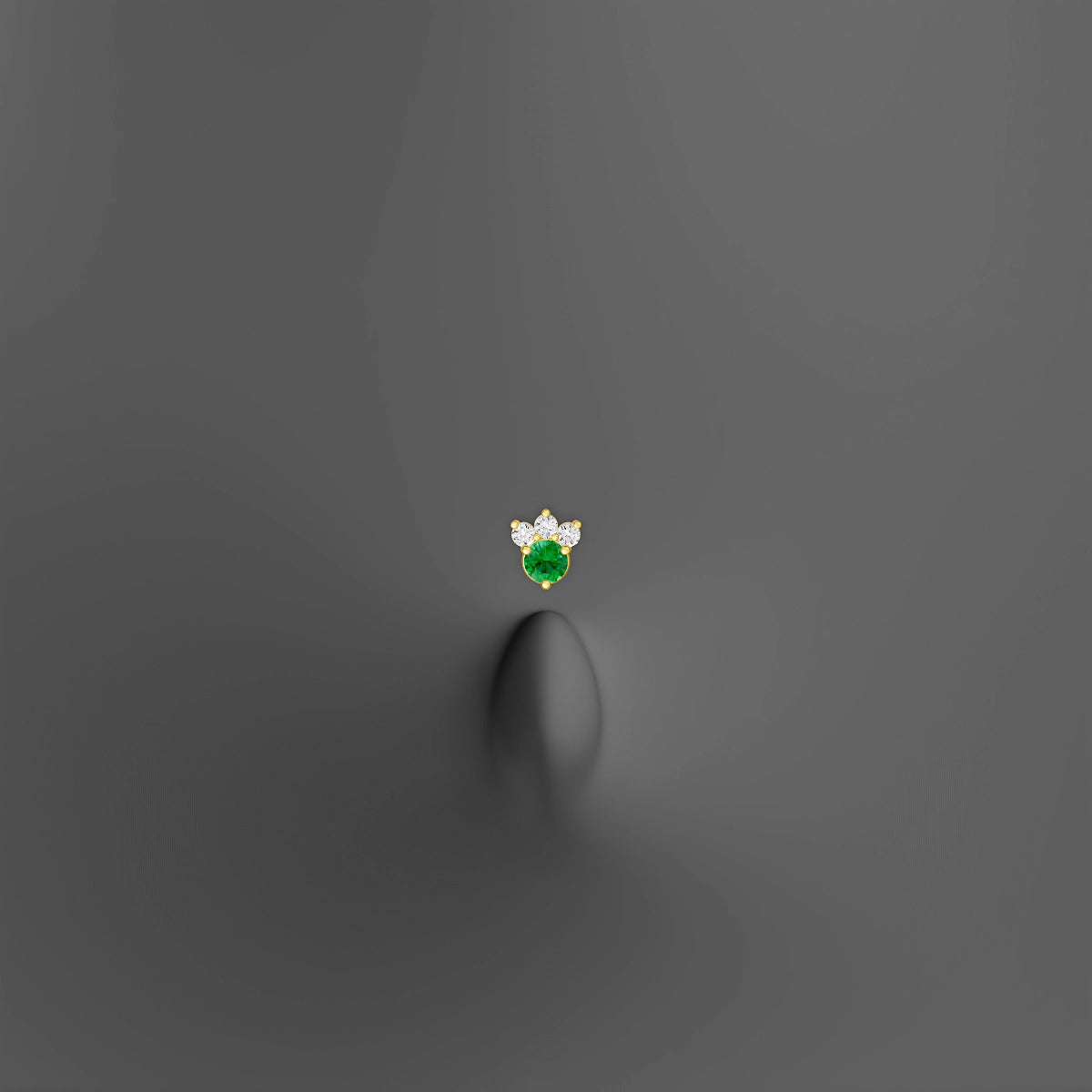 Sedna | 18k Yellow Gold 8 mm 4.5 mm Emerald & Diamond Floating Navel Piercing