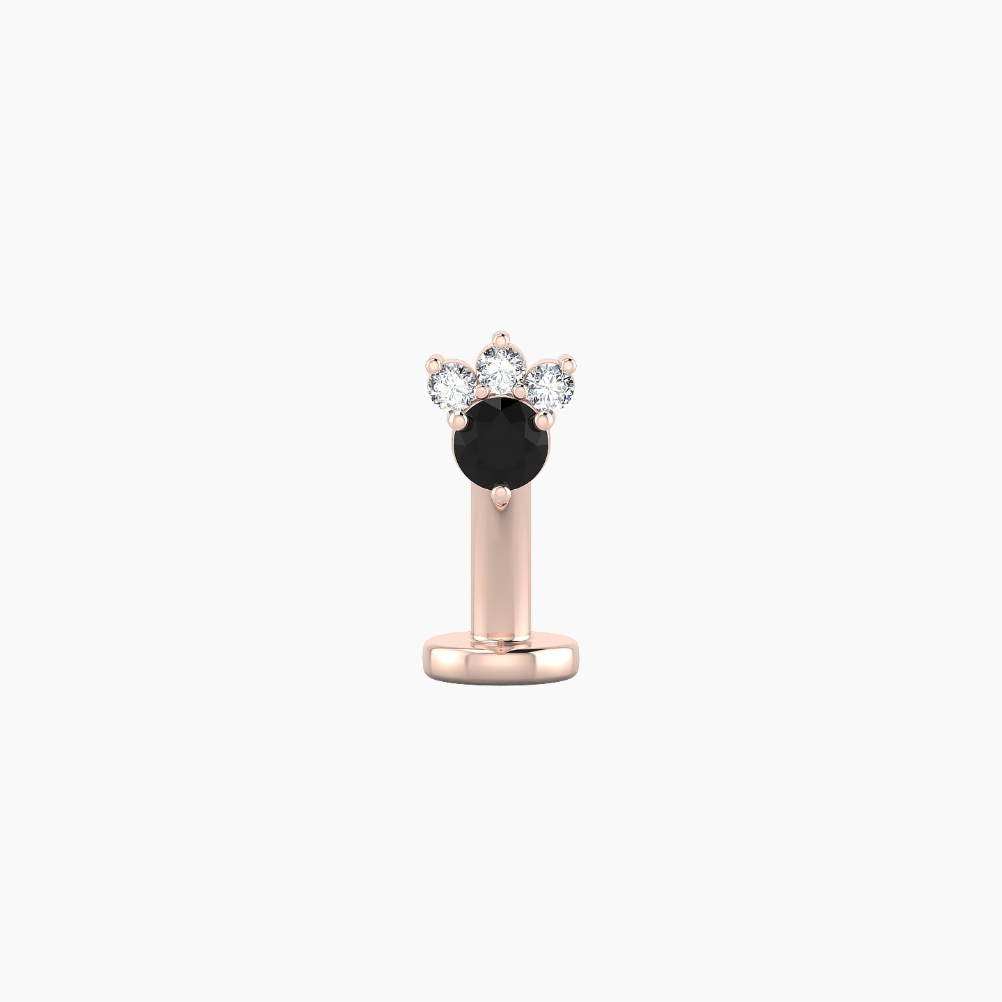 Sedna | 18k Rose Gold 8 mm 4.5 mm Black Diamond & Diamond Floating Navel Piercing