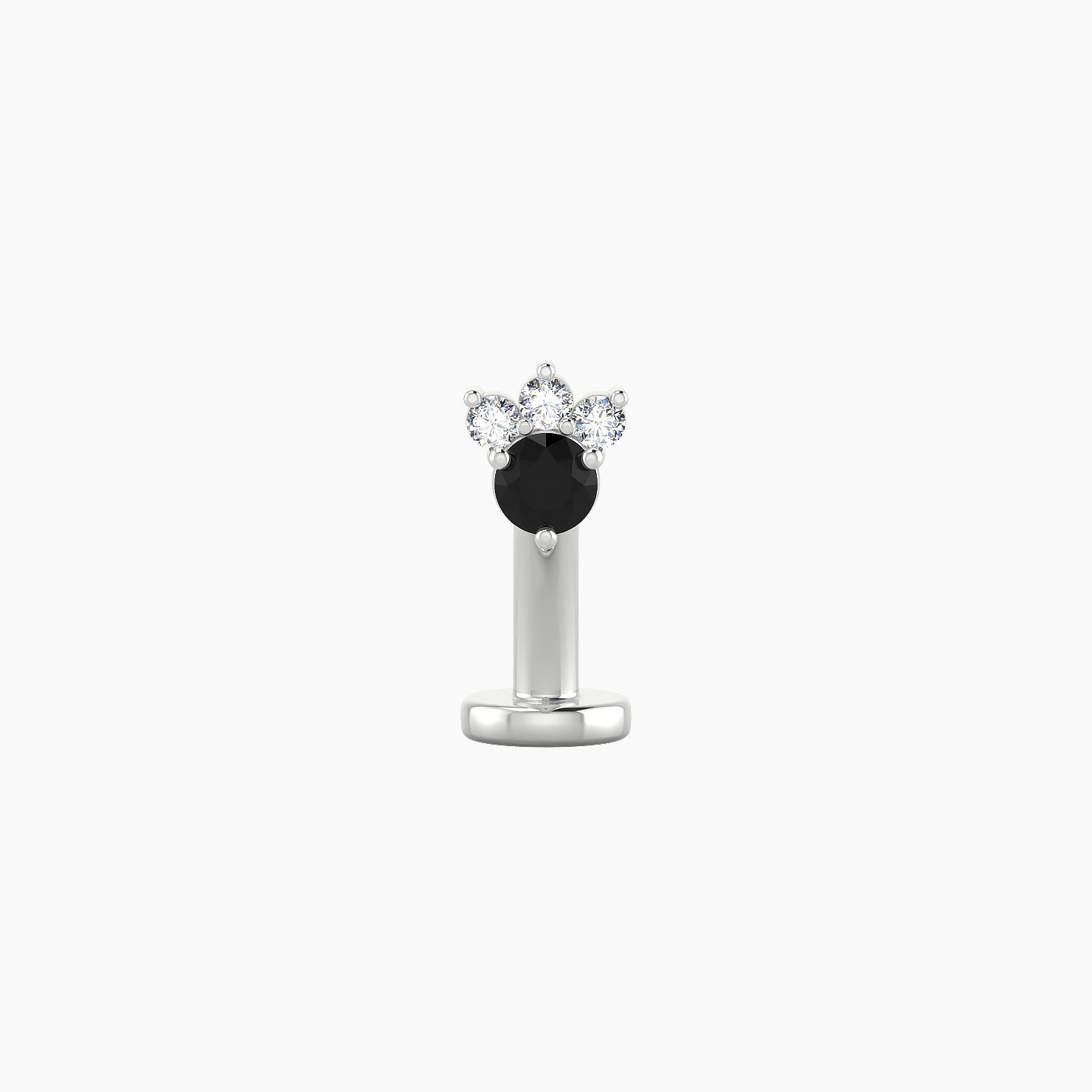 Sedna | 18k White Gold 8 mm 4.5 mm Black Diamond & Diamond Floating Navel Piercing