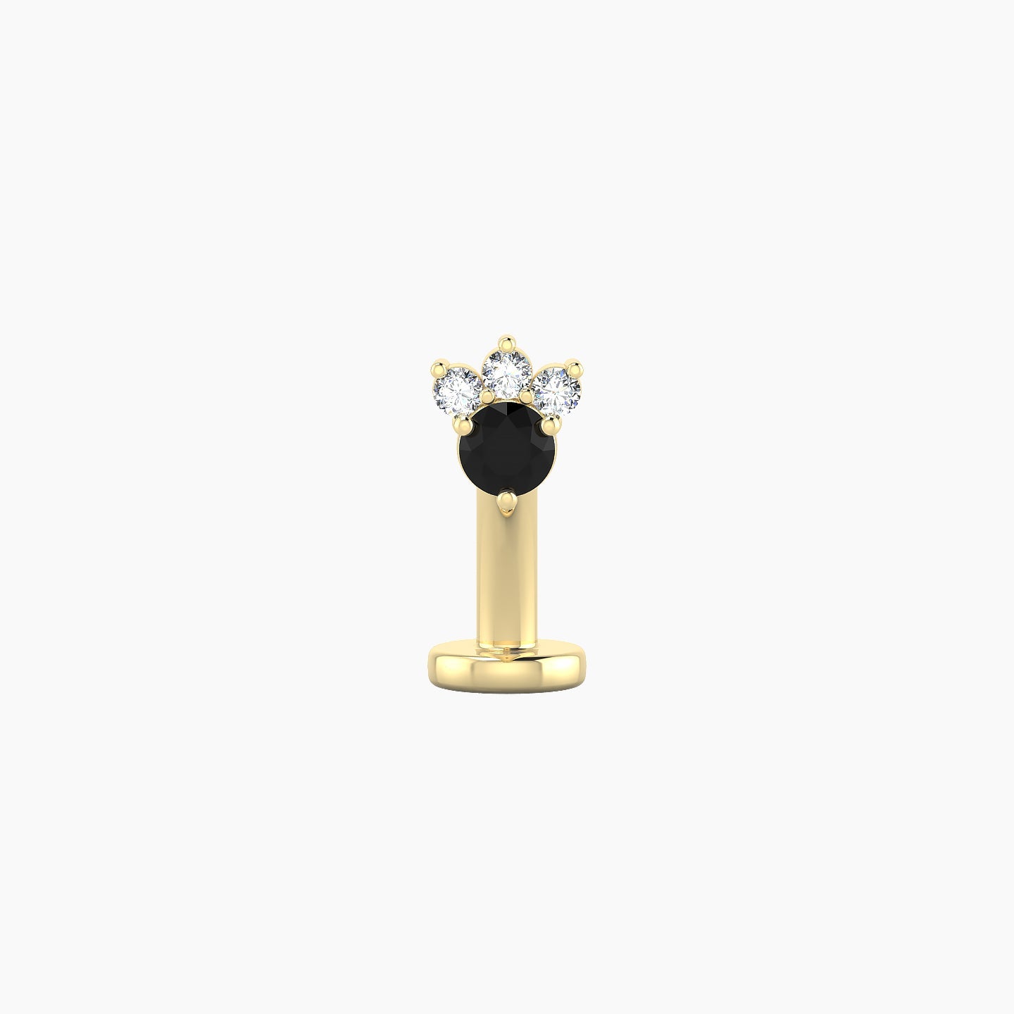 Sedna | 18k Yellow Gold 8 mm 4.5 mm Black Diamond & Diamond Floating Navel Piercing