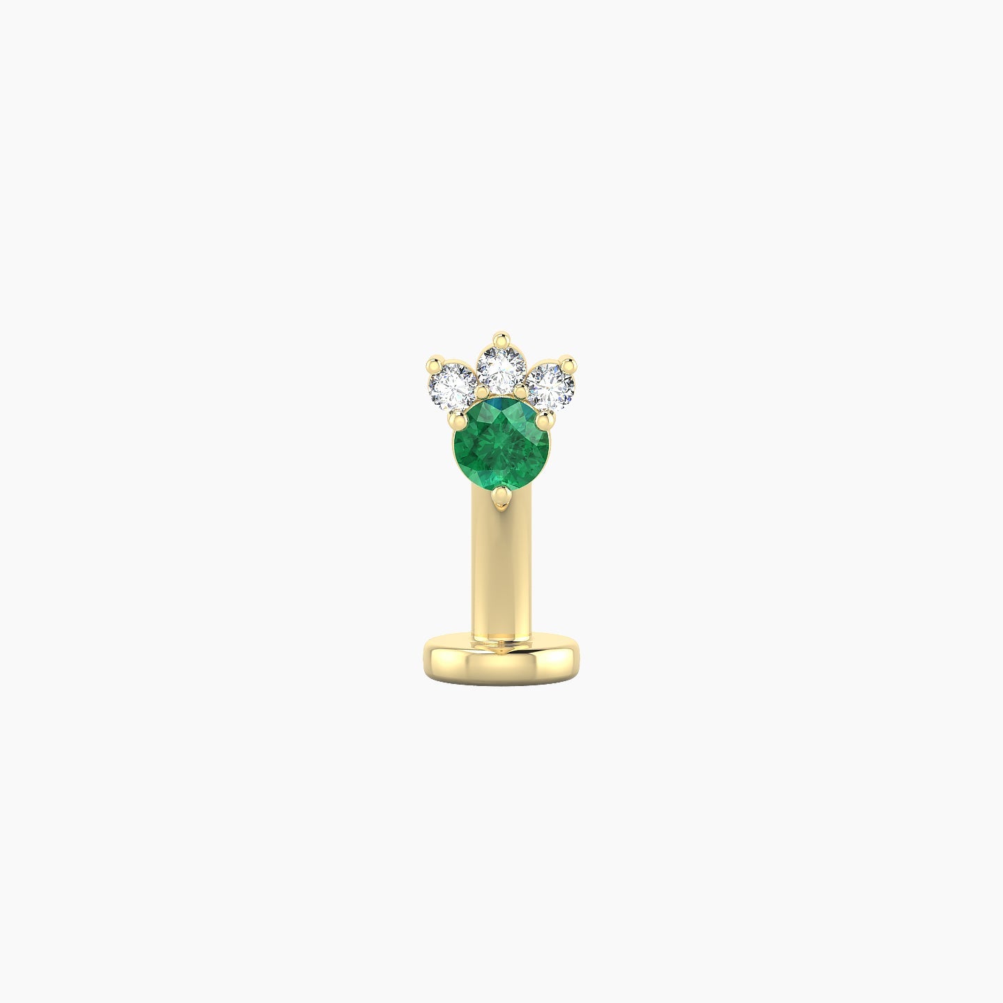 Sedna | 18k Yellow Gold 8 mm 4.5 mm Emerald & Diamond Floating Navel Piercing