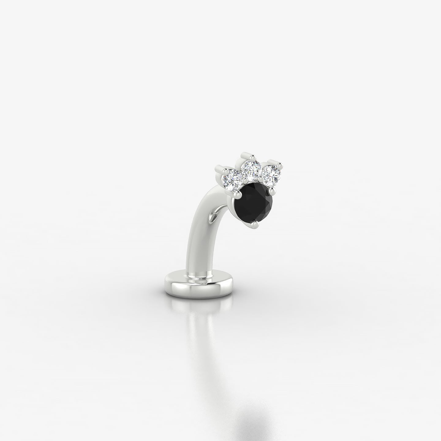 Sedna | 18k White Gold 8 mm 4.5 mm Black Diamond & Diamond Floating Navel Piercing