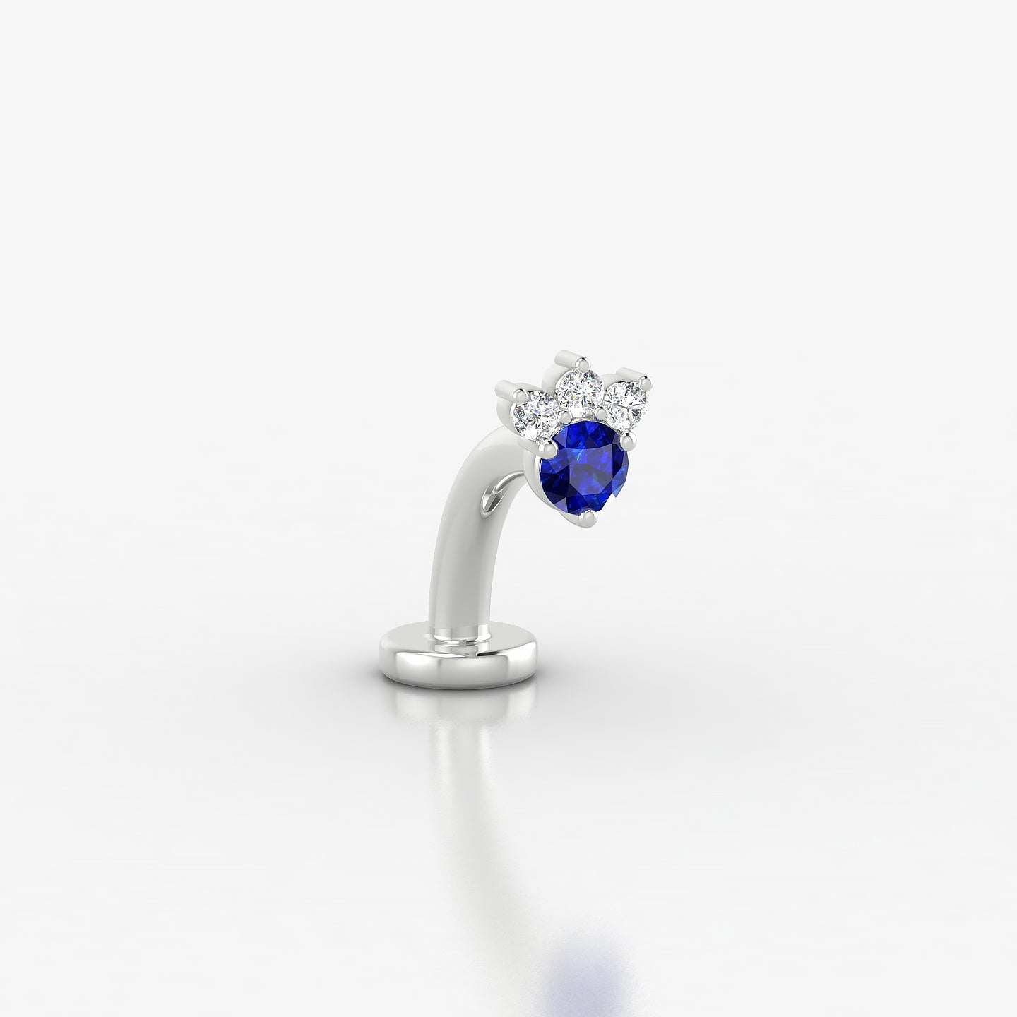 Sedna | 18k White Gold 8 mm 4.5 mm Sapphire & Diamond Floating Navel Piercing