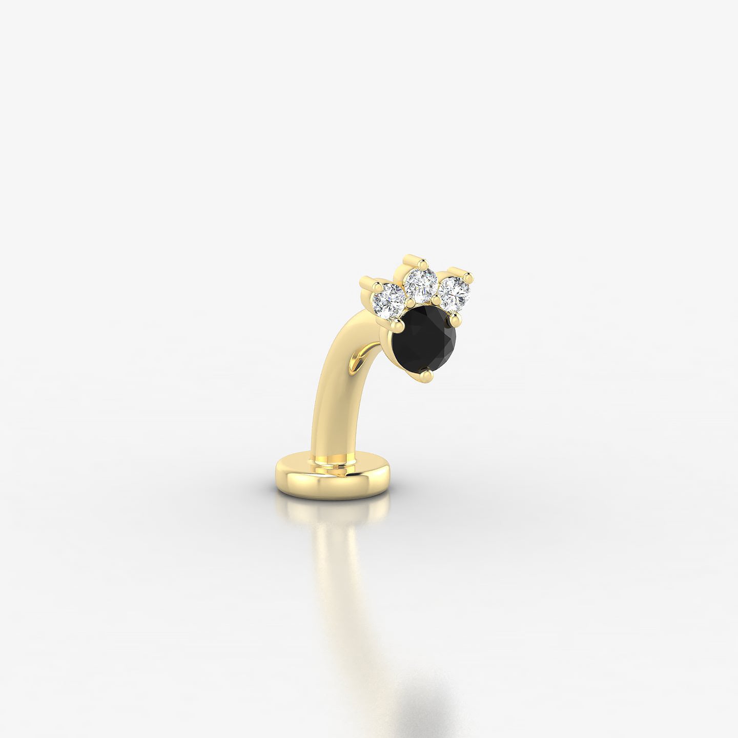 Sedna | 18k Yellow Gold 8 mm 4.5 mm Black Diamond & Diamond Floating Navel Piercing