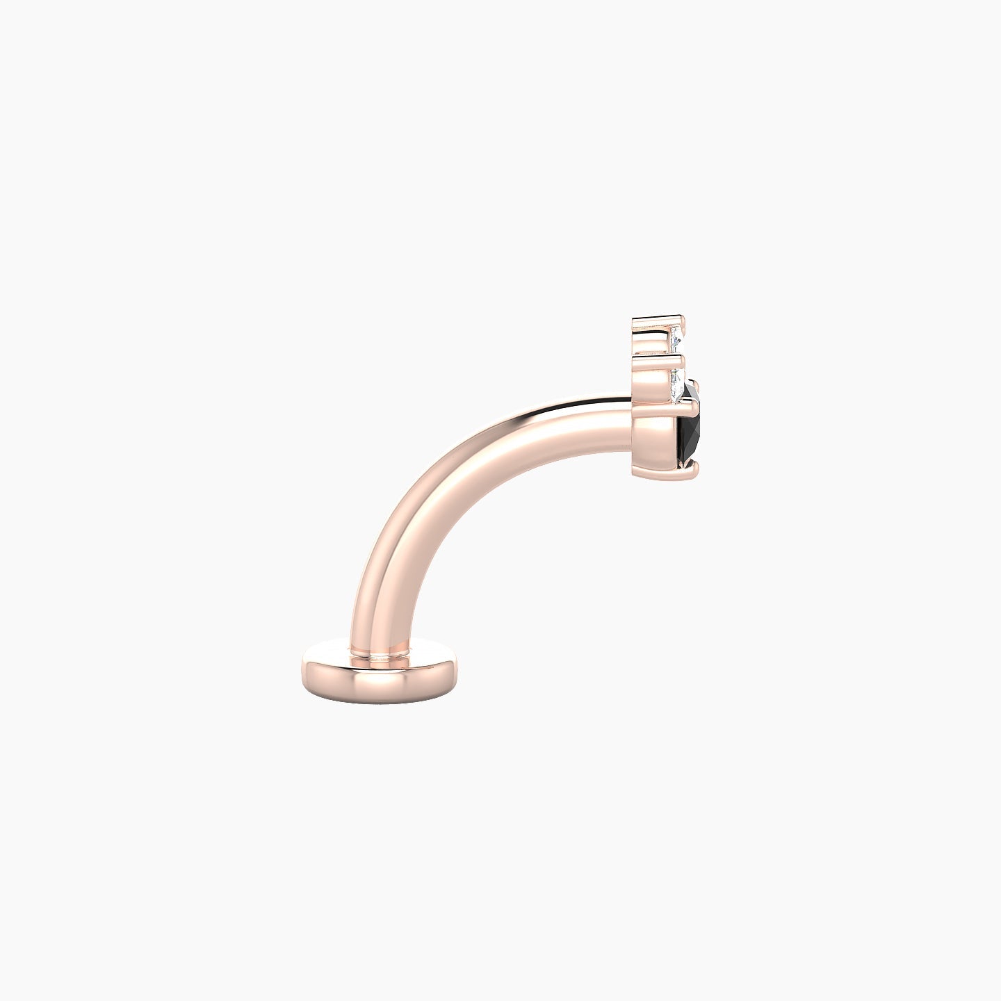 Sedna | 18k Rose Gold 8 mm 4.5 mm Black Diamond & Diamond Floating Navel Piercing