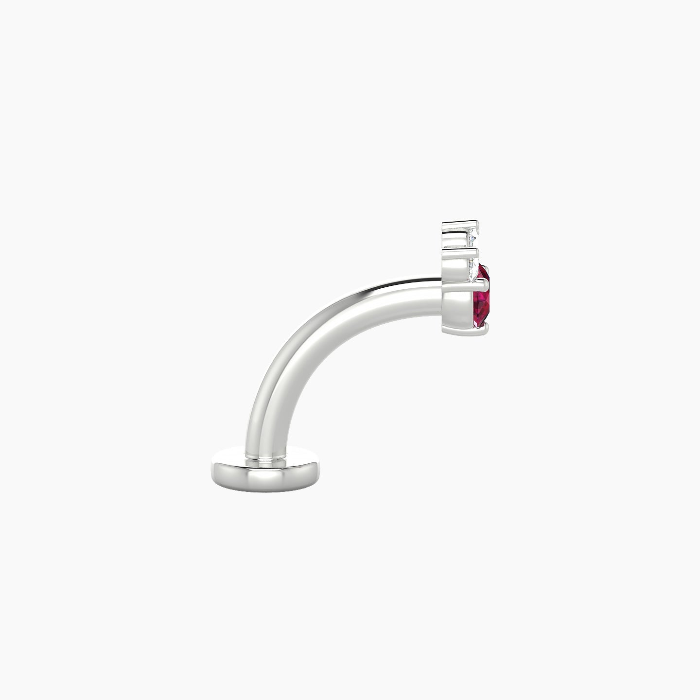 Sedna | 18k White Gold 8 mm 4.5 mm Ruby & Diamond Floating Navel Piercing