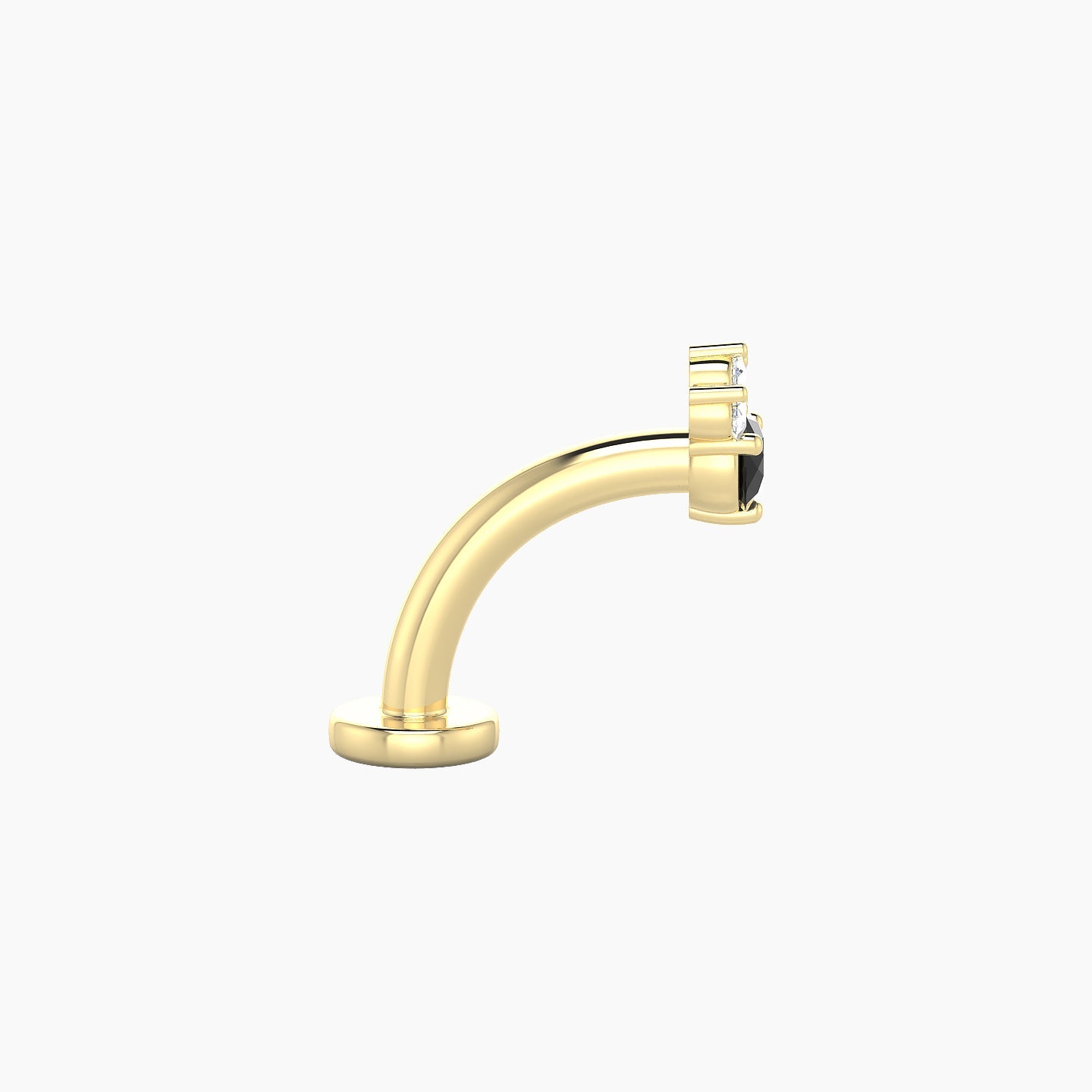 Sedna | 18k Yellow Gold 8 mm 4.5 mm Black Diamond & Diamond Floating Navel Piercing