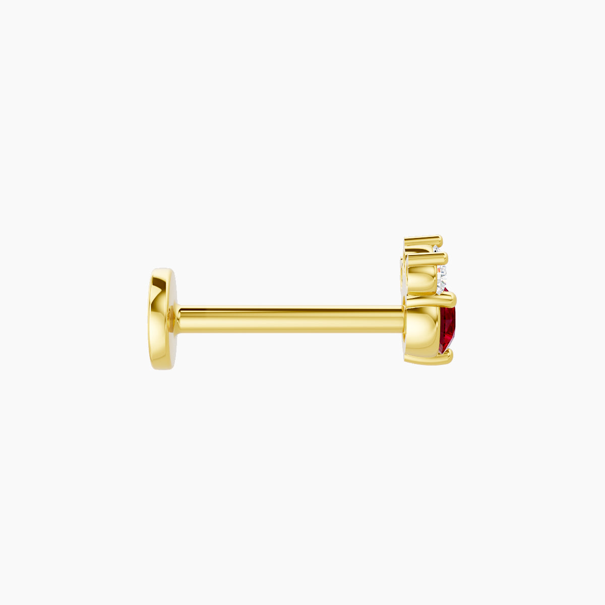Sedna | 18k Yellow Gold 8 mm 4.5 mm Ruby & Diamond Nose Piercing