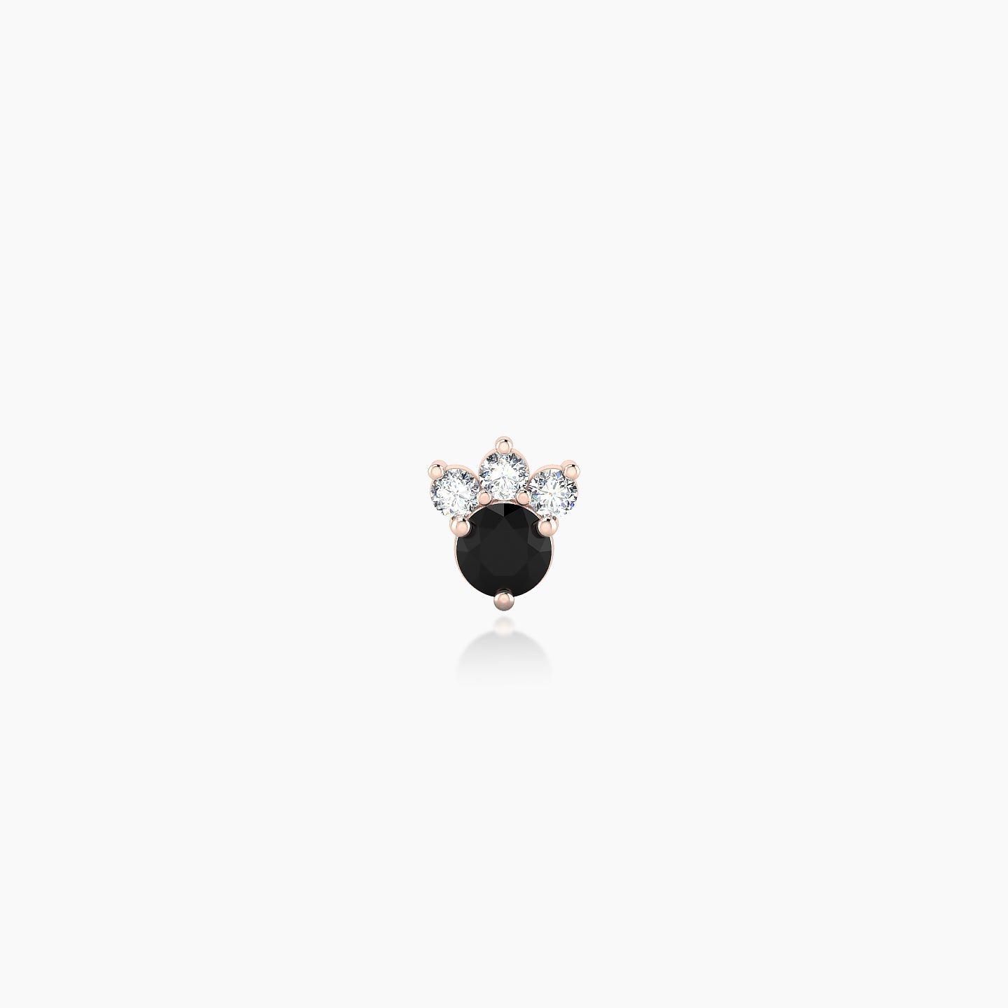 Sedna | 18k Rose Gold 8 mm 4.5 mm Black Diamond & Diamond Nose Piercing