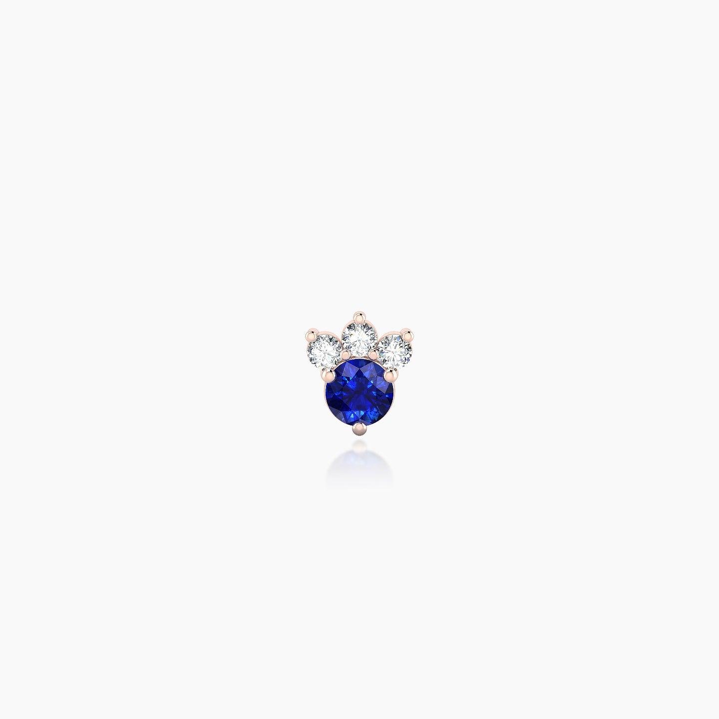 Sedna | 18k Rose Gold 8 mm 4.5 mm Sapphire & Diamond Nose Piercing