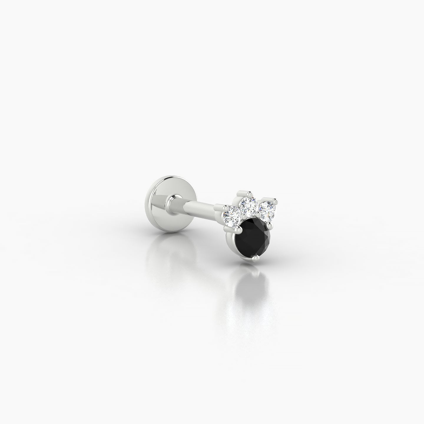 Sedna | 18k White Gold 8 mm 4.5 mm Black Diamond & Diamond Nose Piercing