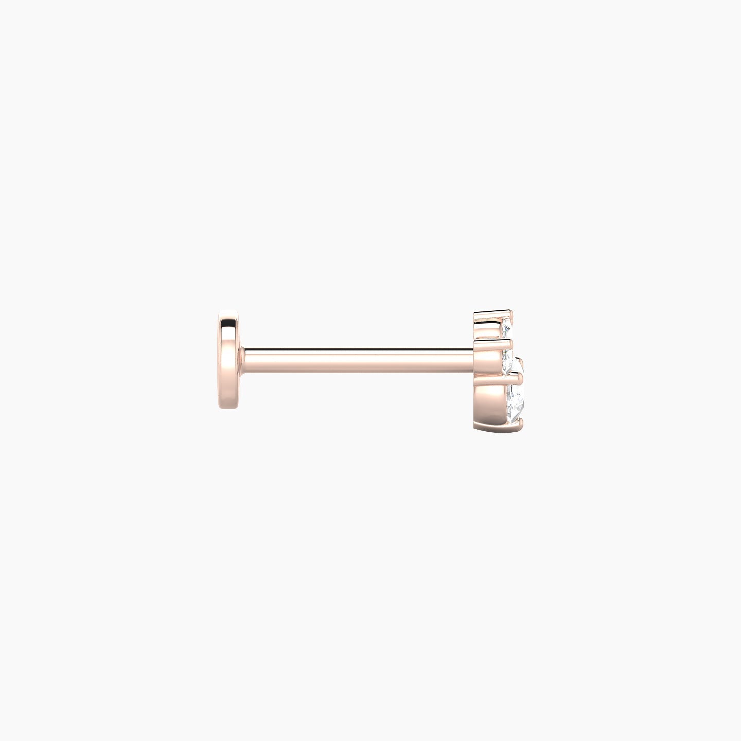 Sedna | 18k Rose Gold 5 mm 8 mm Diamond Nose Piercing