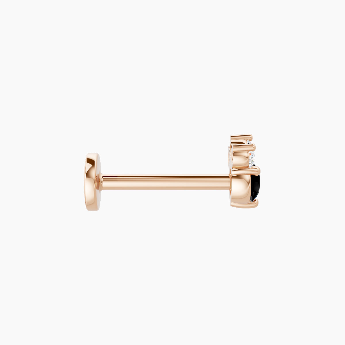 Sedna | 18k Rose Gold 8 mm 4.5 mm Black Diamond & Diamond Piercing