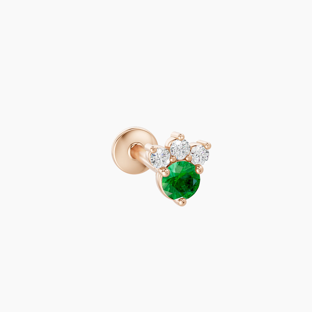 Sedna | 18k Rose Gold 8 mm 4.5 mm Emerald & Diamond Piercing