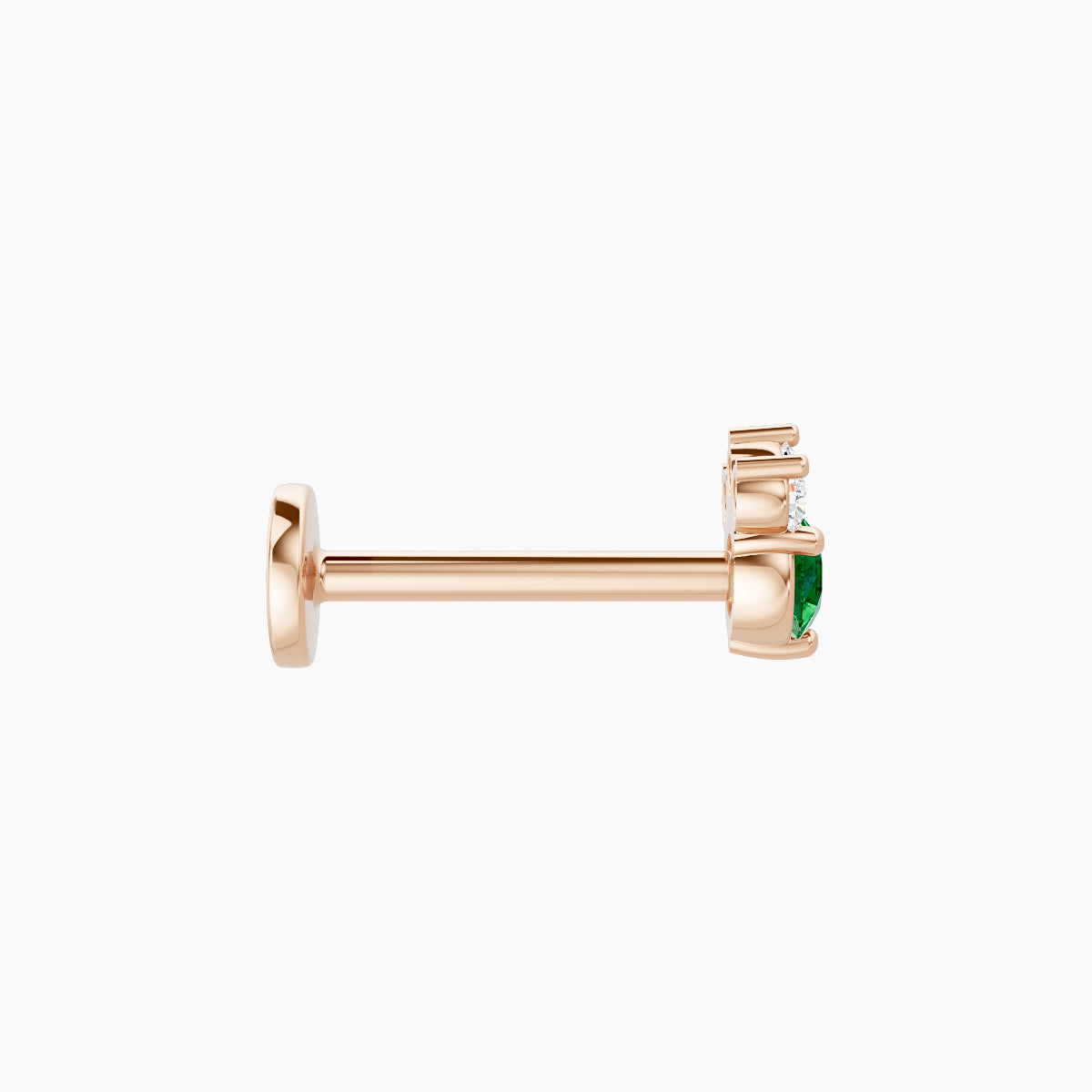 Sedna | 18k Rose Gold 8 mm 4.5 mm Emerald & Diamond Piercing
