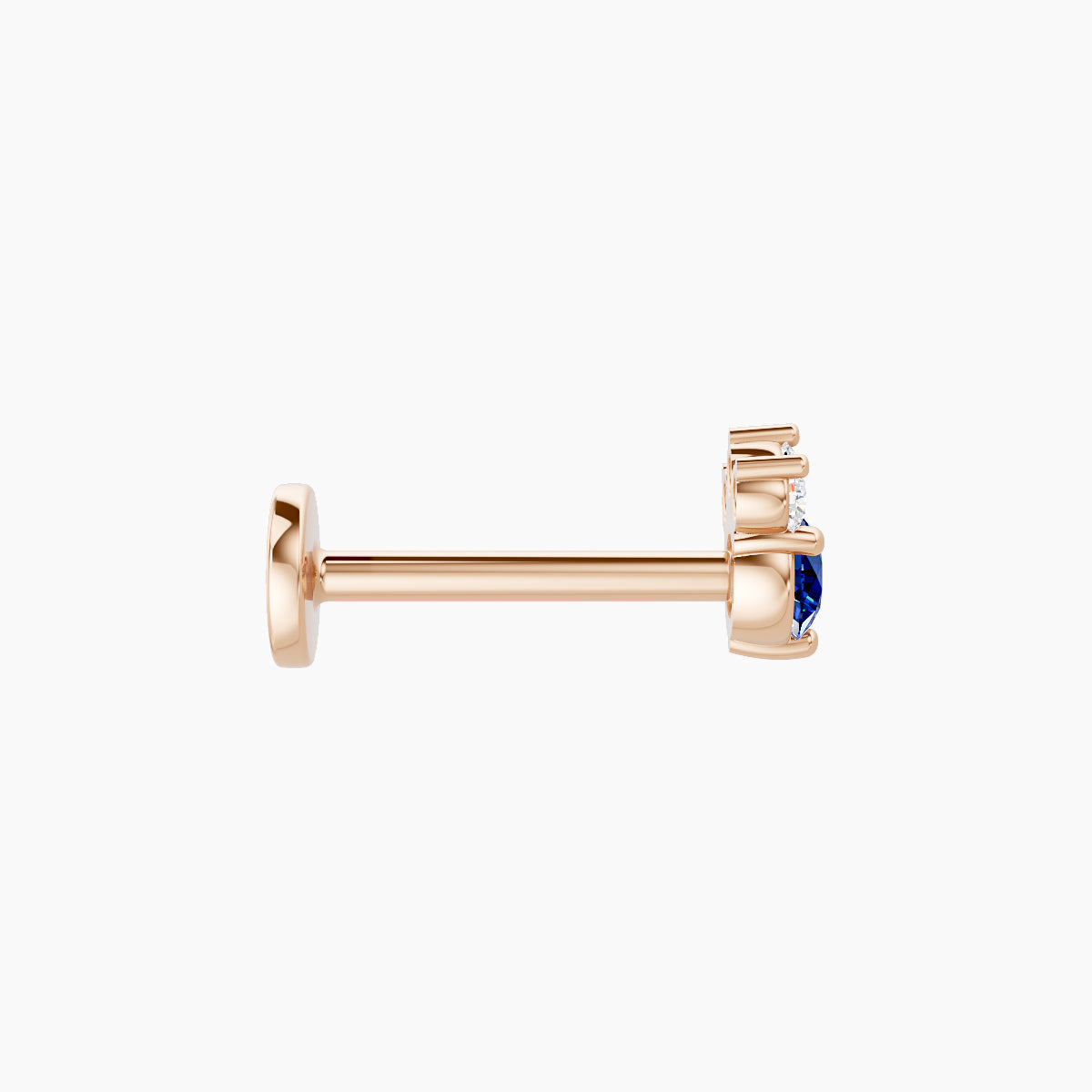 Sedna | 18k Rose Gold 8 mm 4.5 mm Sapphire & Diamond Piercing