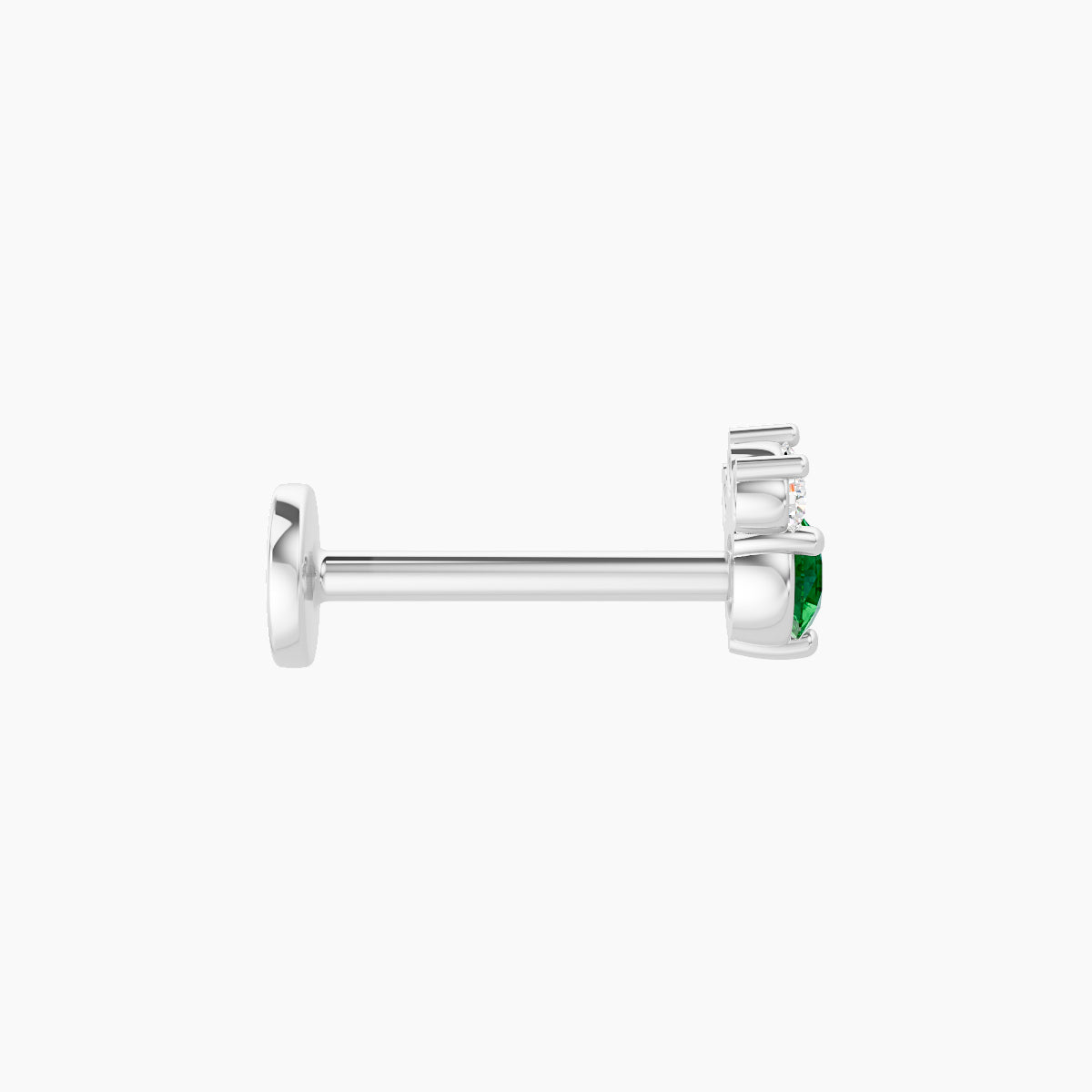Sedna | 18k White Gold 8 mm 4.5 mm Emerald & Diamond Piercing