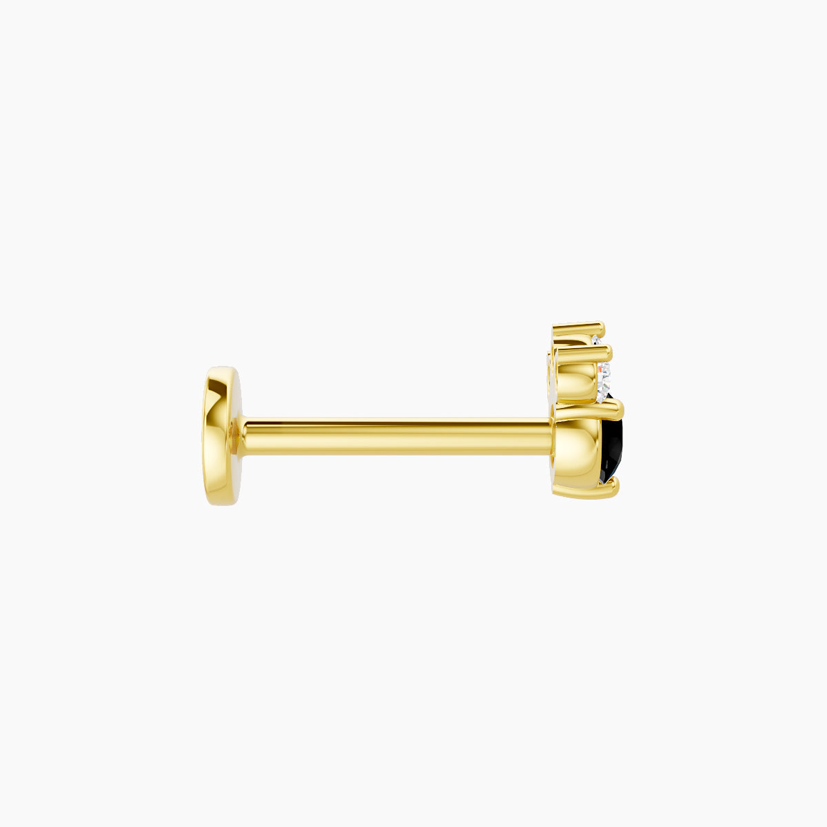 Sedna | 18k Yellow Gold 8 mm 4.5 mm Black Diamond & Diamond Piercing