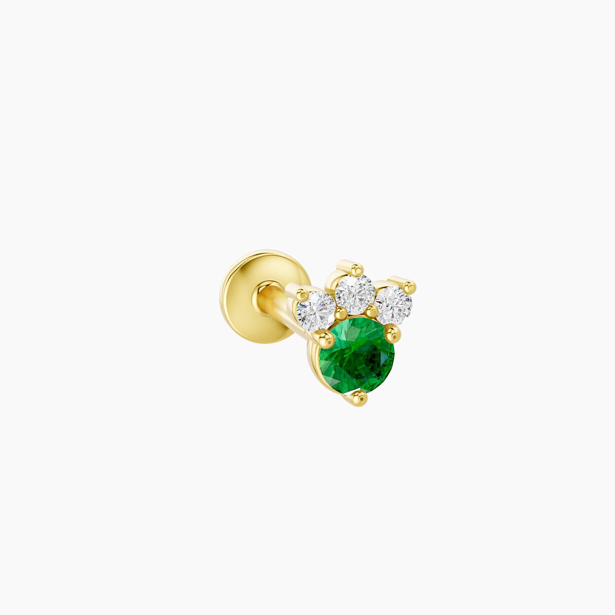 Sedna | 18k Yellow Gold 8 mm 4.5 mm Emerald & Diamond Piercing