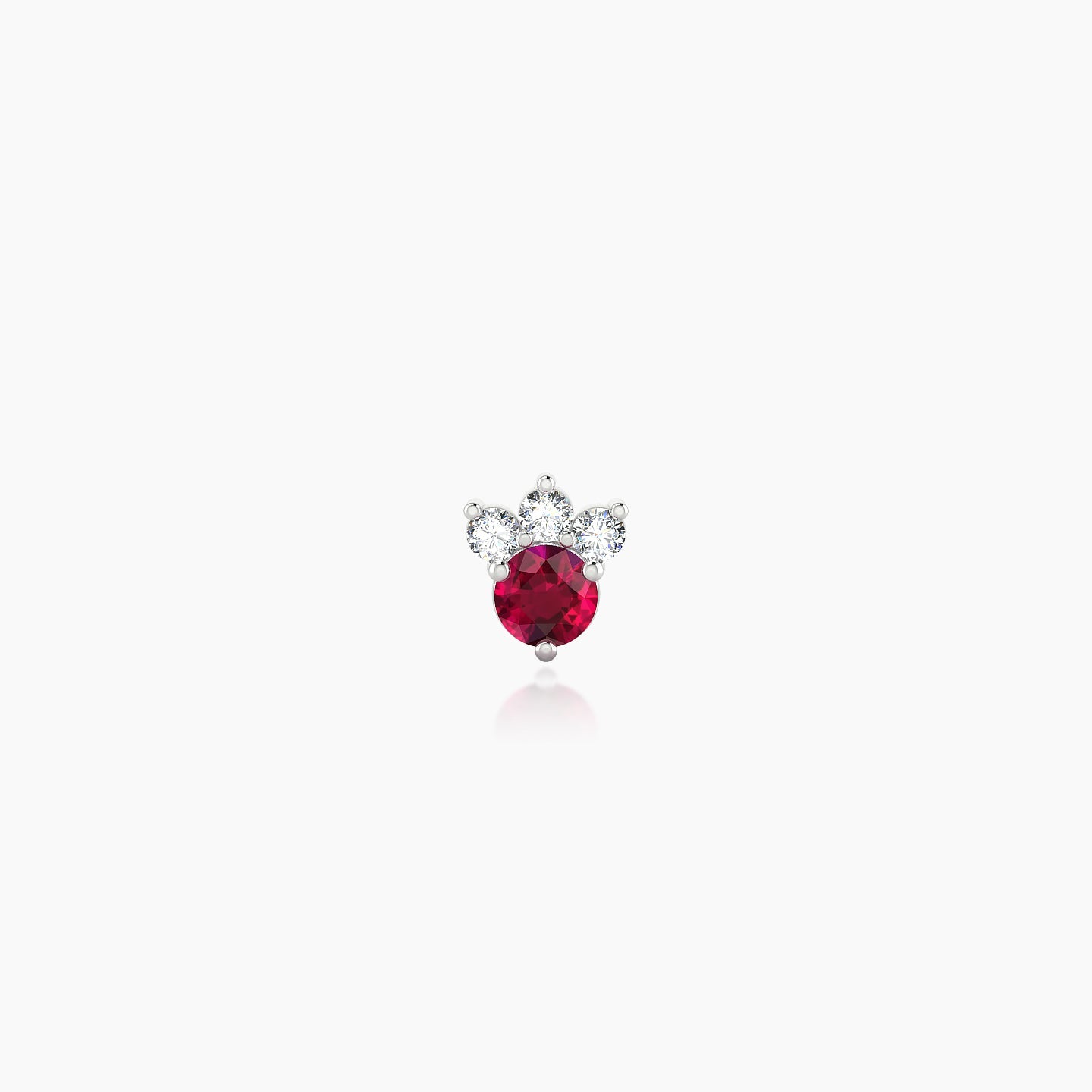 Sedna | 18k White Gold 8 mm 4.5 mm Ruby & Diamond Piercing