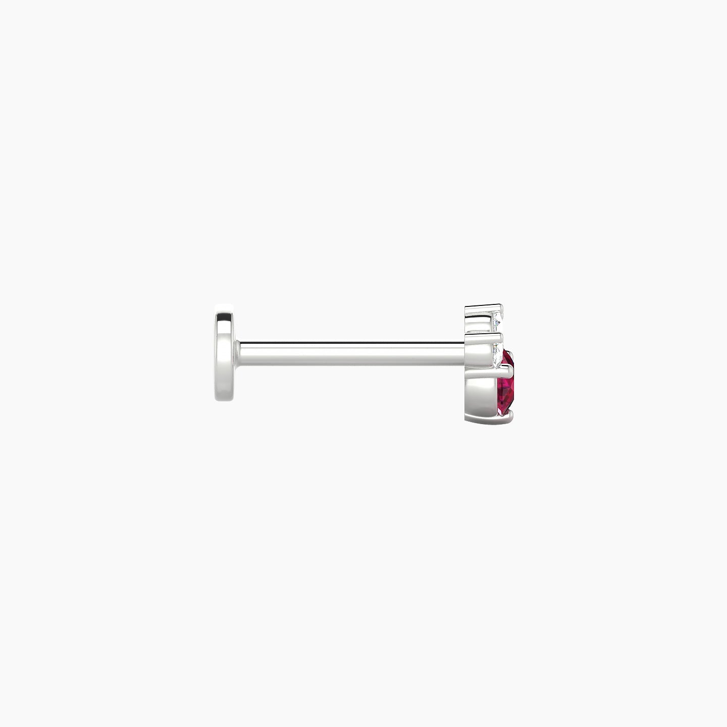 Sedna | 18k White Gold 8 mm 4.5 mm Ruby & Diamond Piercing