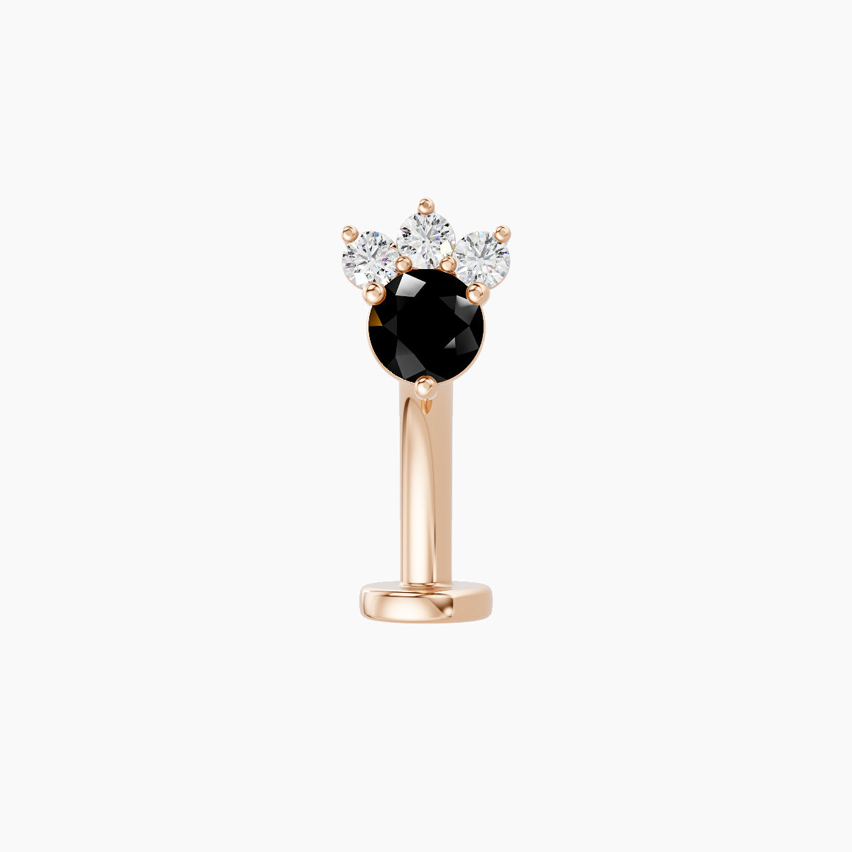 Sedna | 18k Rose Gold 10 mm 5.5 mm Black Diamond & Diamond Floating Navel Piercing