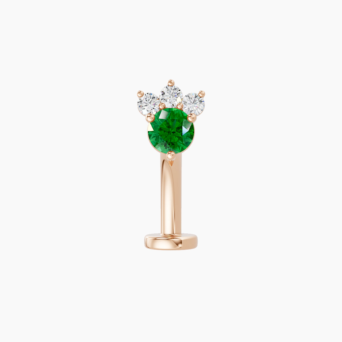 Sedna | 18k Rose Gold 10 mm 5.5 mm Emerald & Diamond Floating Navel Piercing